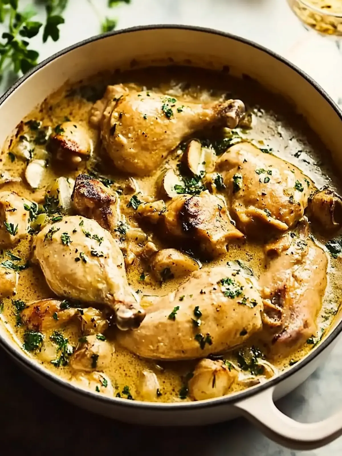 Savory Chicken Fricassee with Creamy Mushroom Delight 2 Chicken fricassee