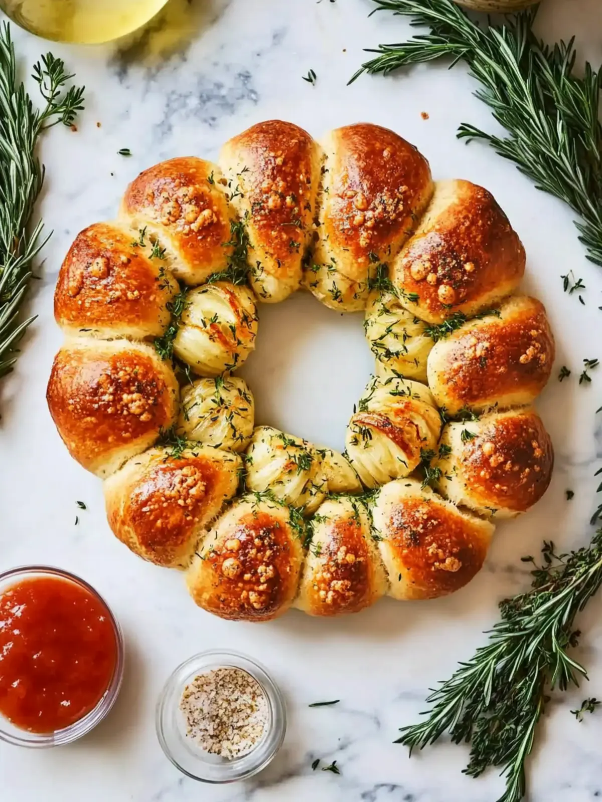 Pull Apart Garlic Bread Wreath: Easy, Fun Holiday Delight 2 Pull Apart Garlic Bread Wreath