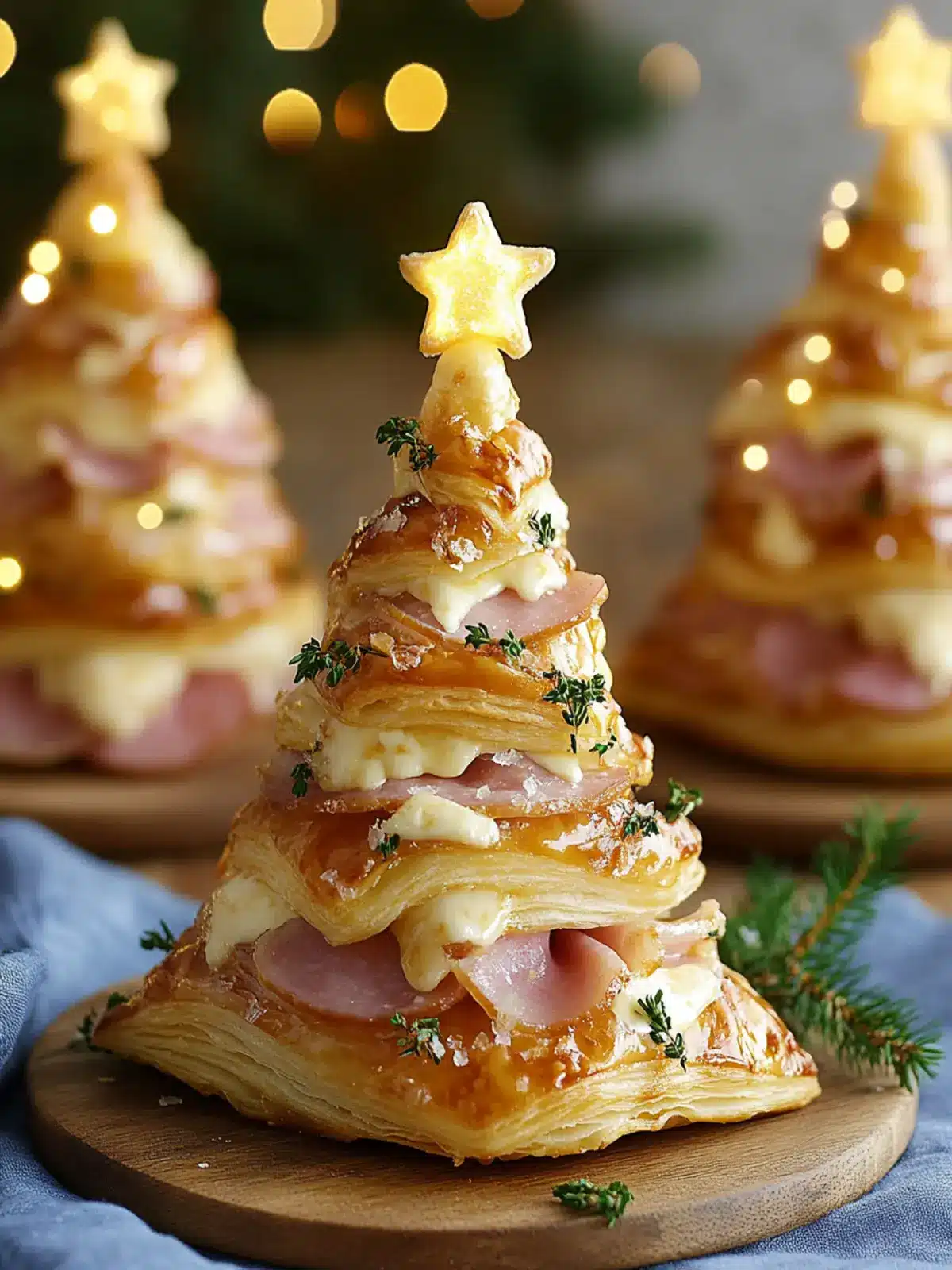 Festive Ham & Cheese Puff Pastry Christmas Trees Delight 3 HAM & CHEESE PUFF PASTRY CHRISTMAS TREES