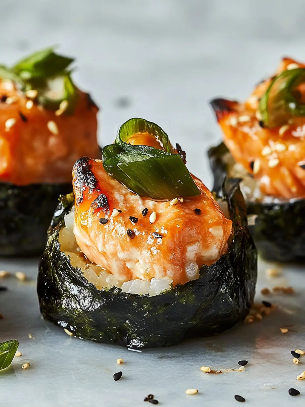 Baked Salmon Sushi Cups: Quick, Crispy Delight at Home 4 Baked Salmon Sushi Cups