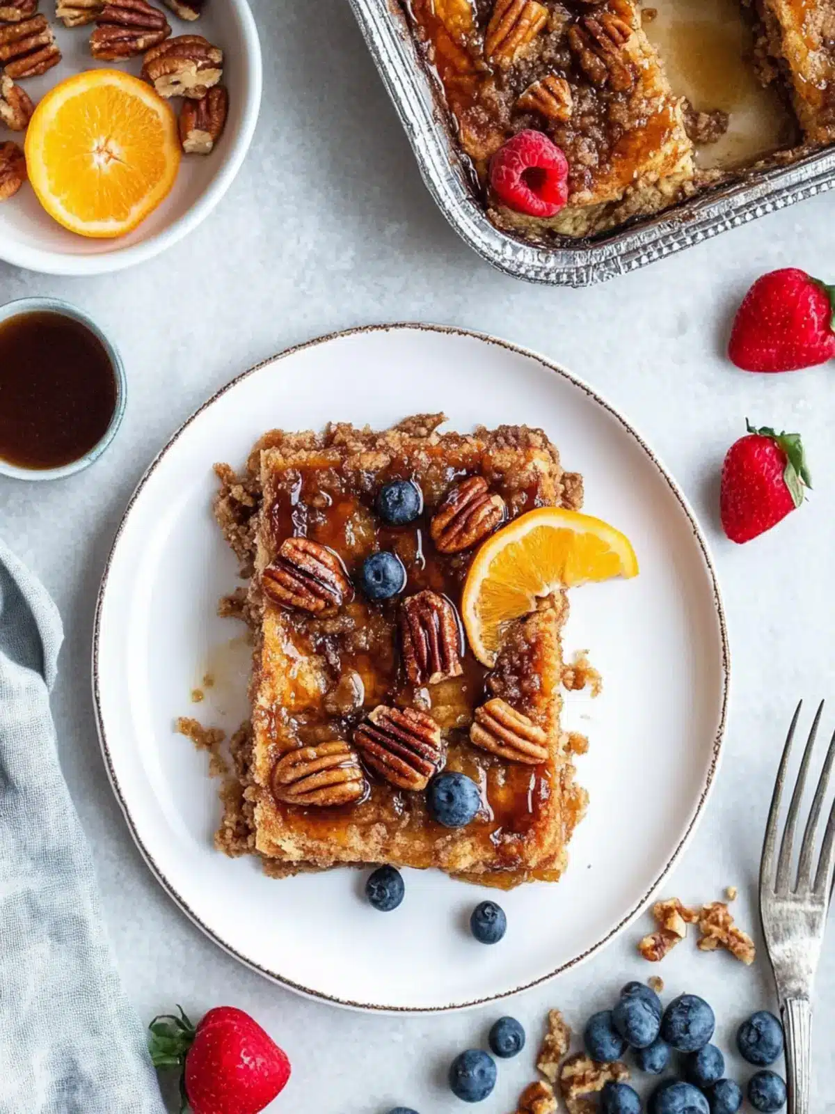 Delicious Upside-Down Orange Caramel Pecan French Toast Bake 3 Upside-Down Orange Caramel Pecan French Toast Bake