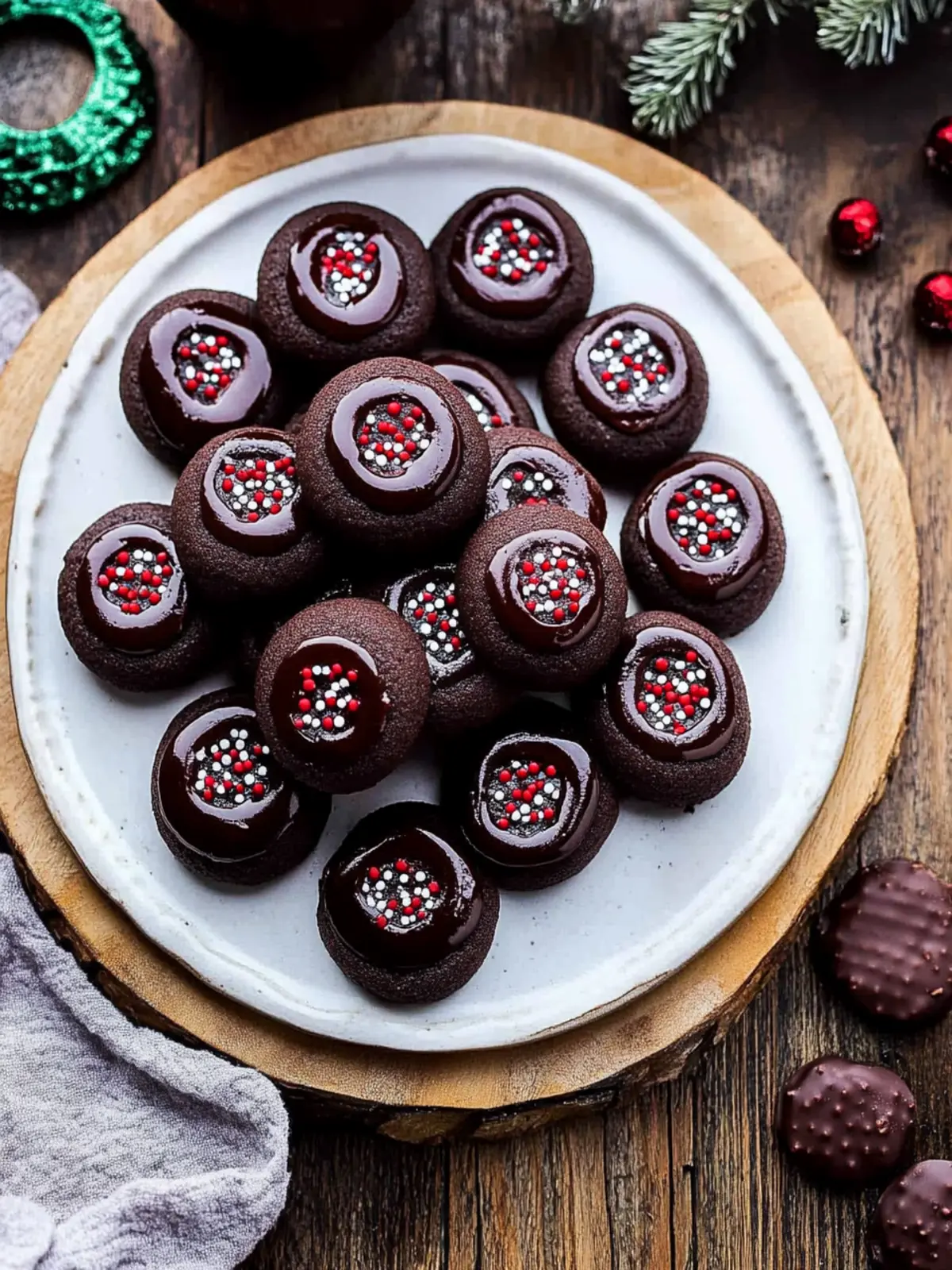 Chewy Chocolate Thumbprint Cookies with Indulgent Ganache 3 Chocolate Thumbprint Cookies