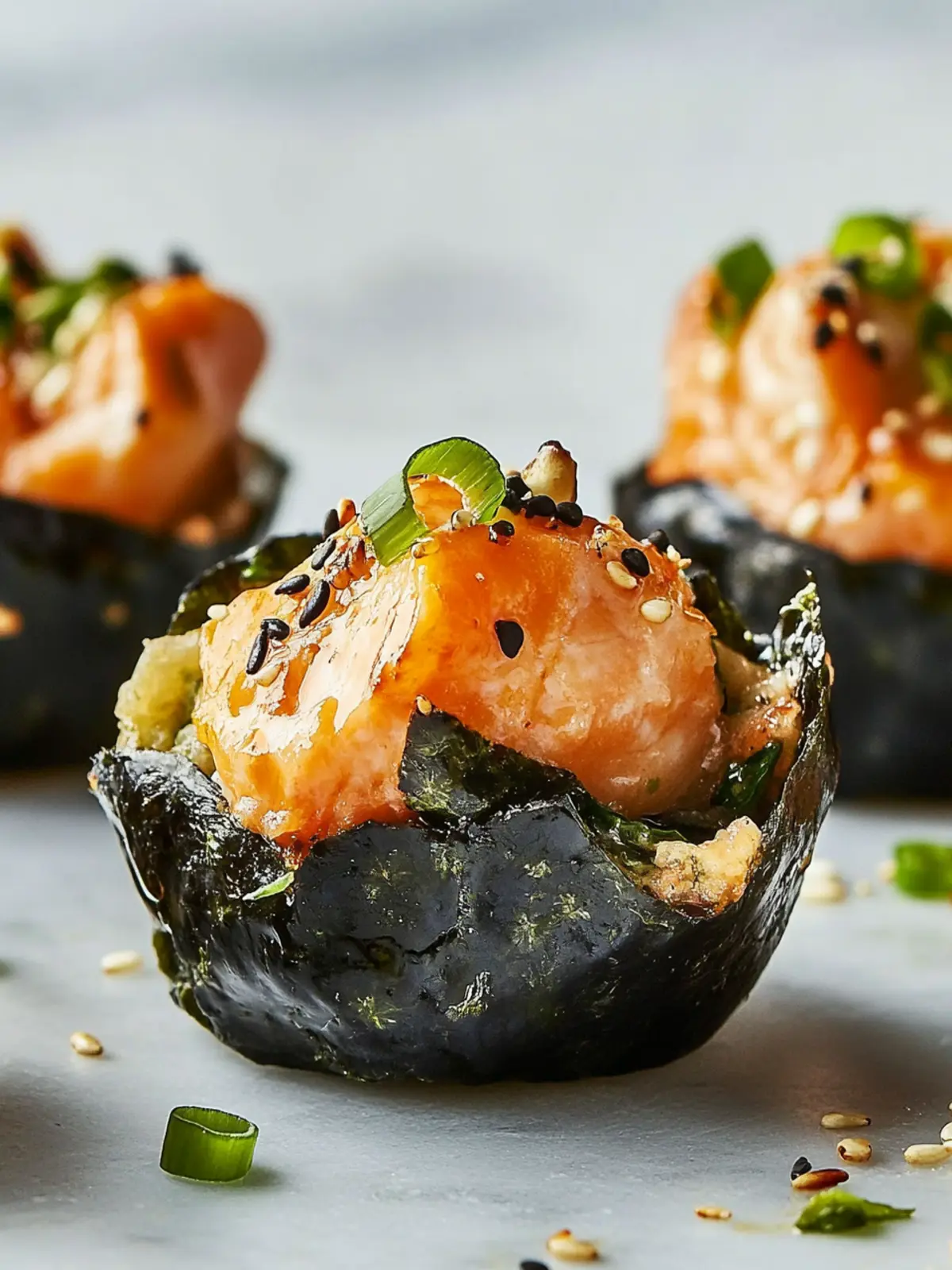 Baked Salmon Sushi Cups: Quick, Crispy Delight at Home 3 Baked Salmon Sushi Cups