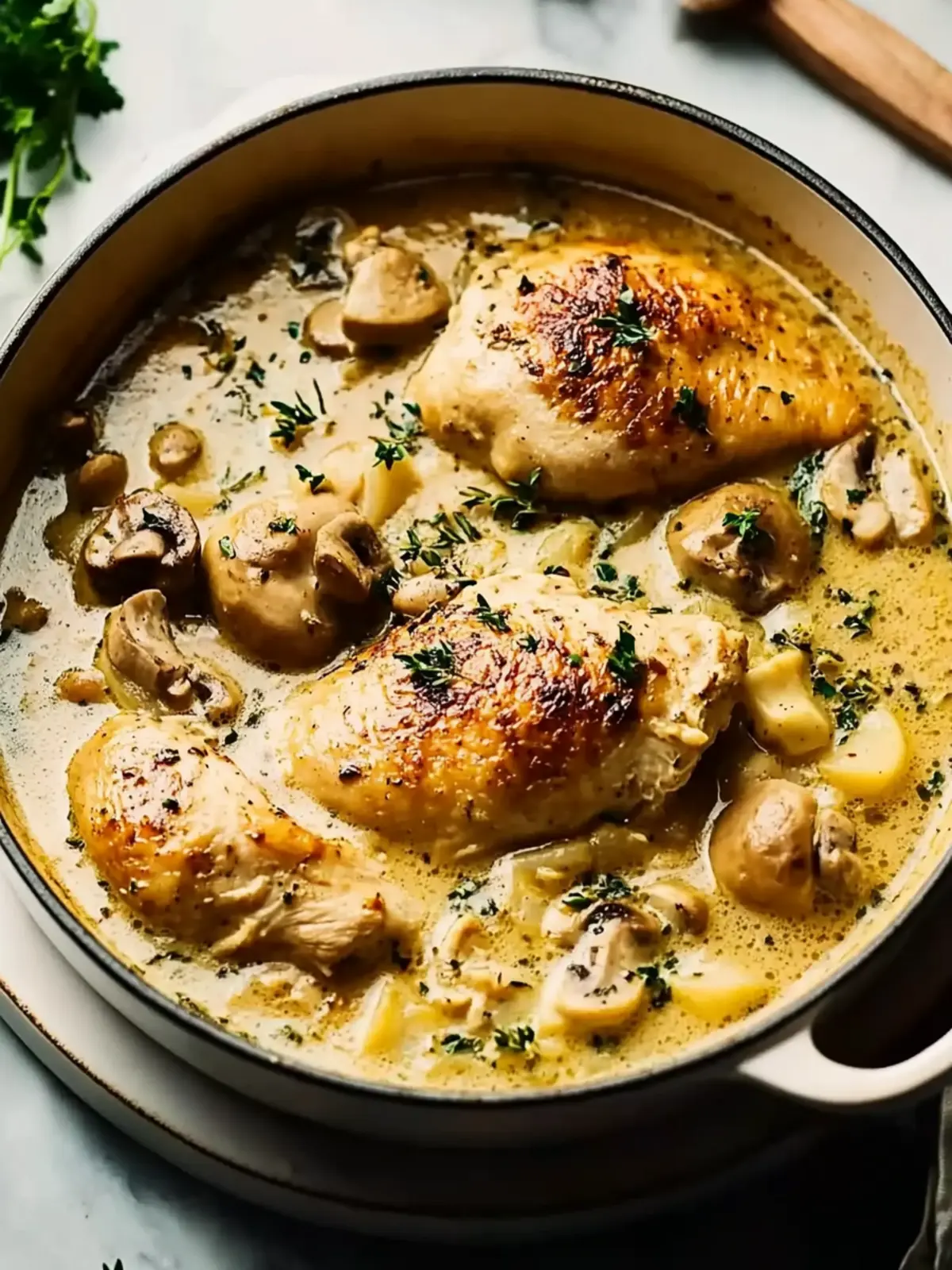 Savory Chicken Fricassee with Creamy Mushroom Delight 4 Chicken fricassee