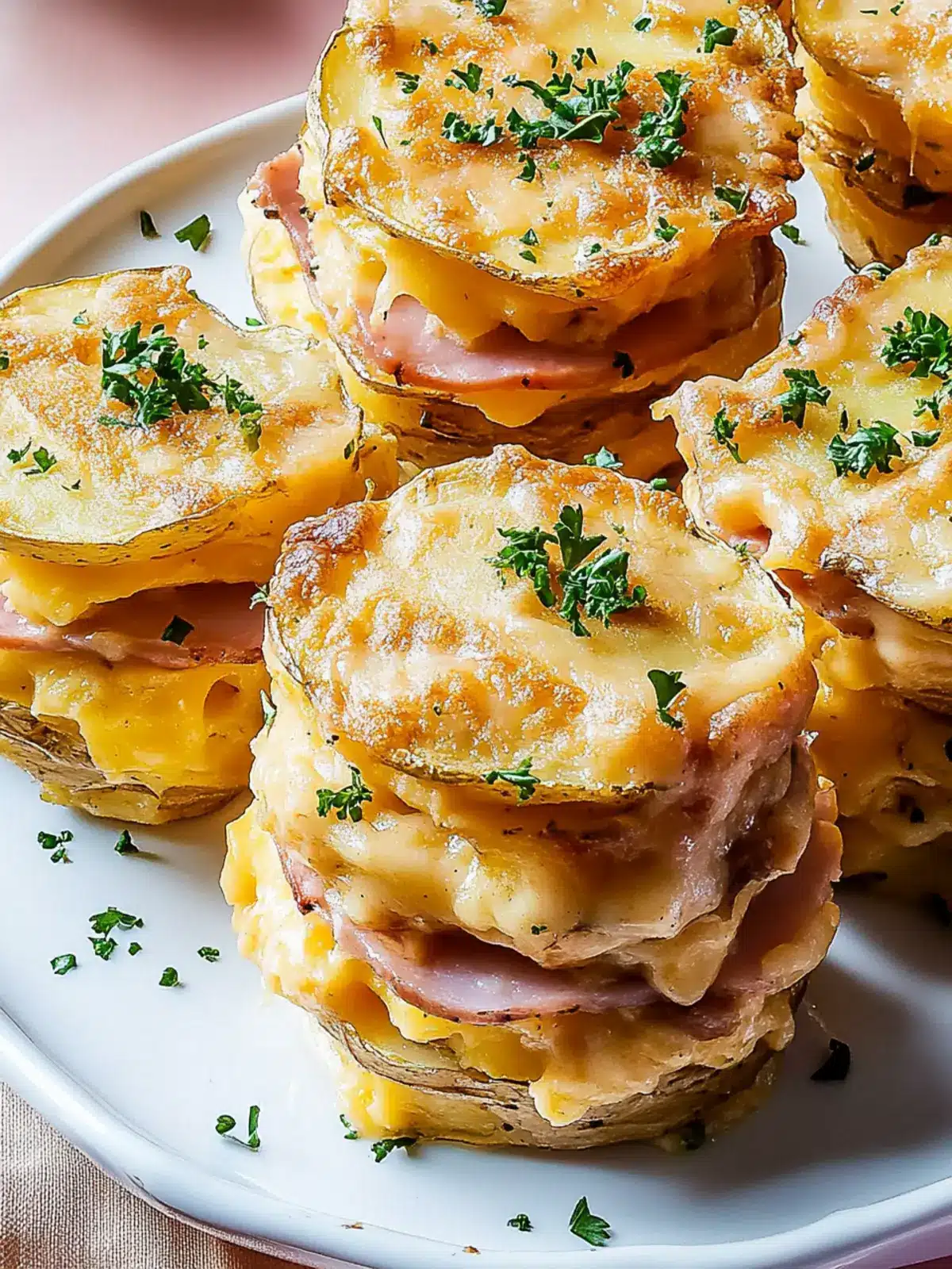Savor the Flavor: Cheesy Scalloped Potato & Ham Stacks 4 Cheesy Scalloped Potato & Ham Stacks