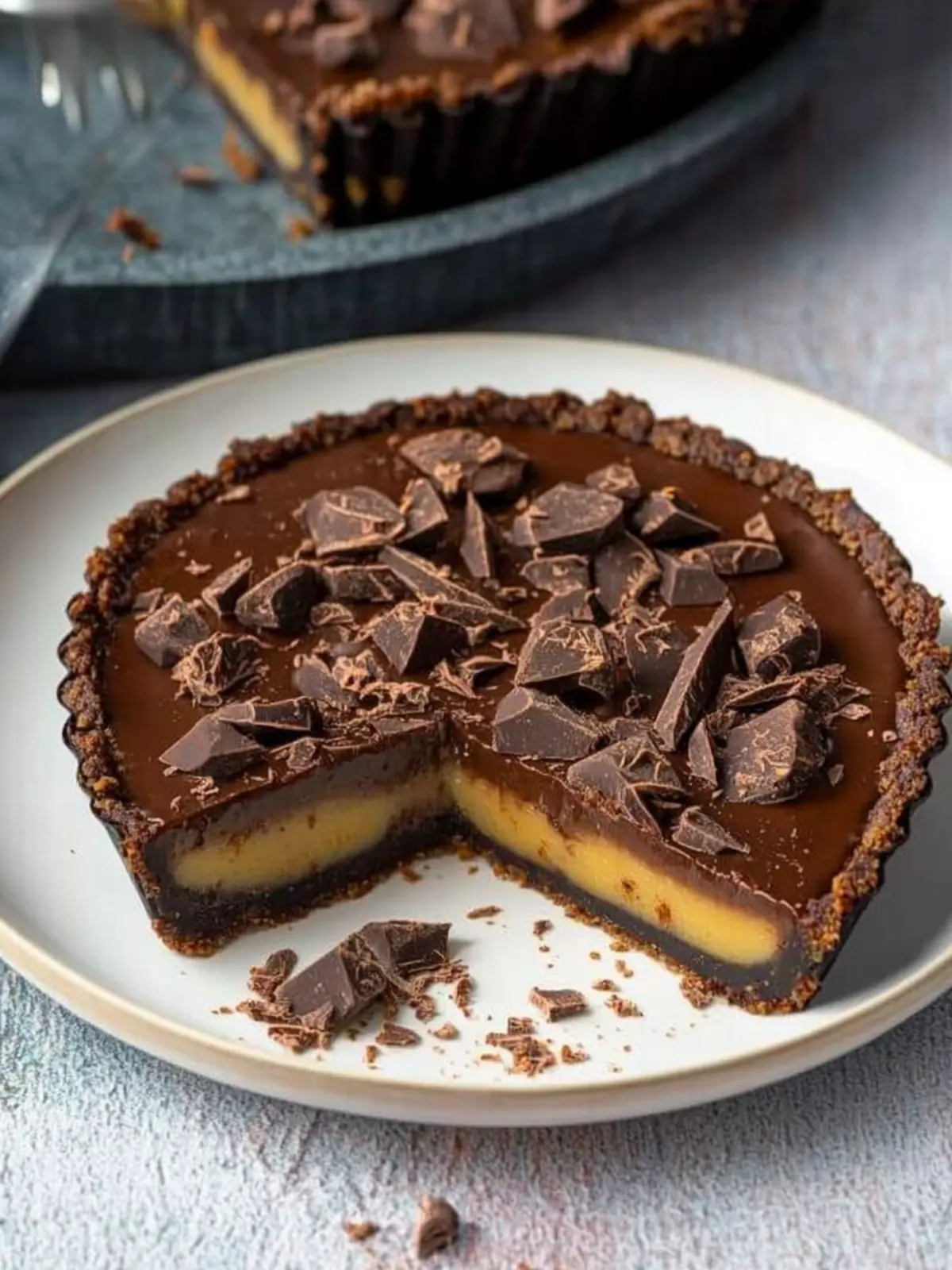 Dreamy No-Bake Vegan Chocolate Tart with Pecan Crunch 3 Vegan Chocolate Tart (No-Bake)