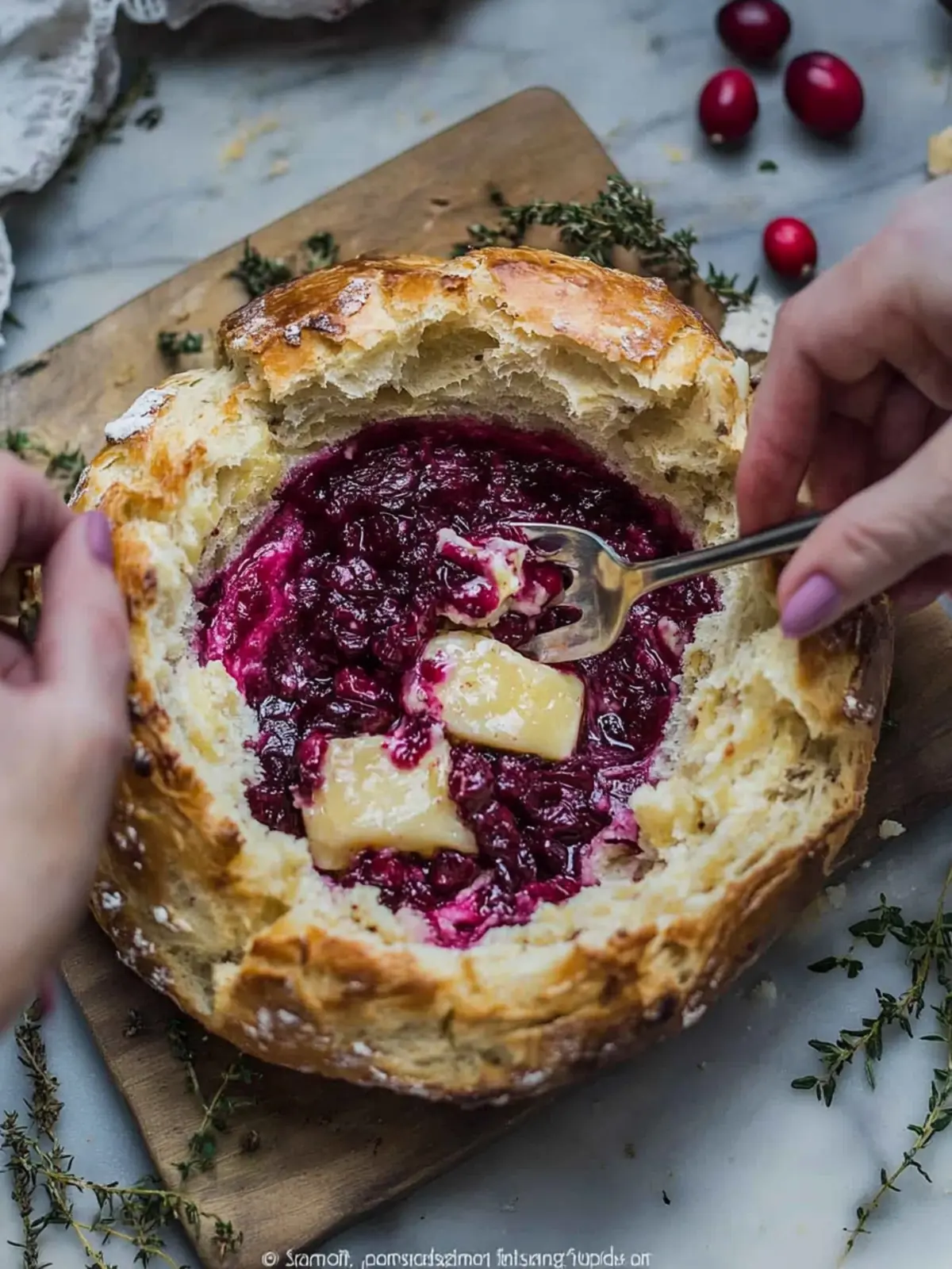 Baked Cranberry Brie Bread Bowl for Cozy Gatherings 5 Baked Cranberry Brie Bread Bowl