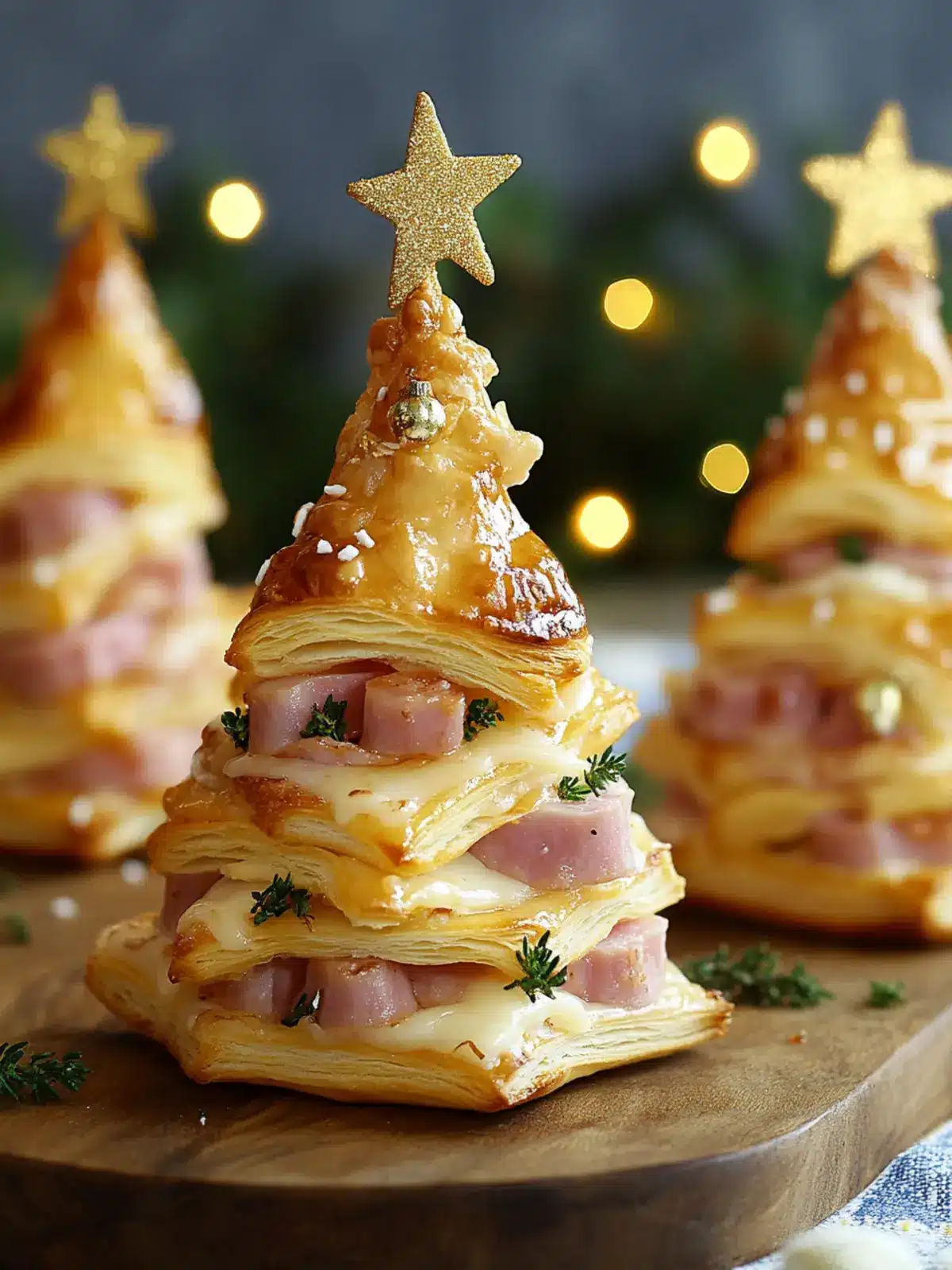 Festive Ham & Cheese Puff Pastry Christmas Trees Delight 2 HAM & CHEESE PUFF PASTRY CHRISTMAS TREES