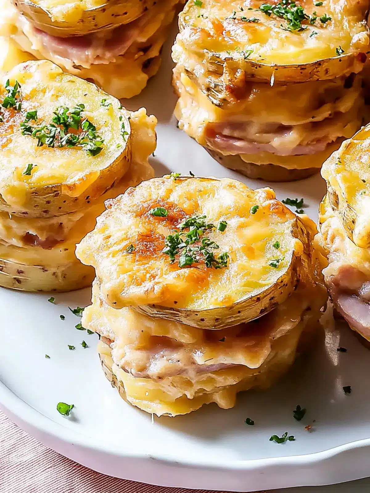 Savor the Flavor: Cheesy Scalloped Potato & Ham Stacks 2 Cheesy Scalloped Potato & Ham Stacks