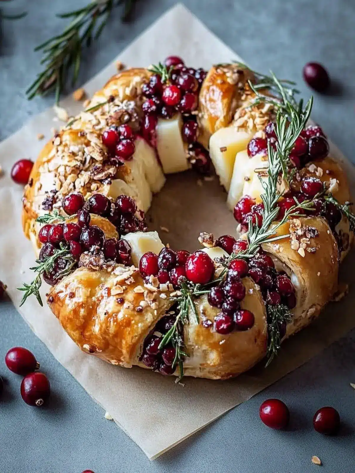 Brie Cheese and Cranberry Christmas Wreath: A Festive Delight 3 Brie Cheese and Cranberry Christmas Wreath