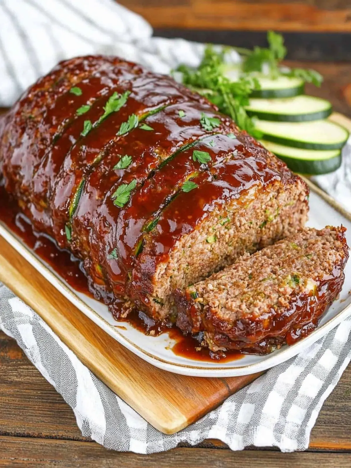 Moist Zucchini Meatloaf with Balsamic Glaze for Family Fun 3 Zucchini Meatloaf