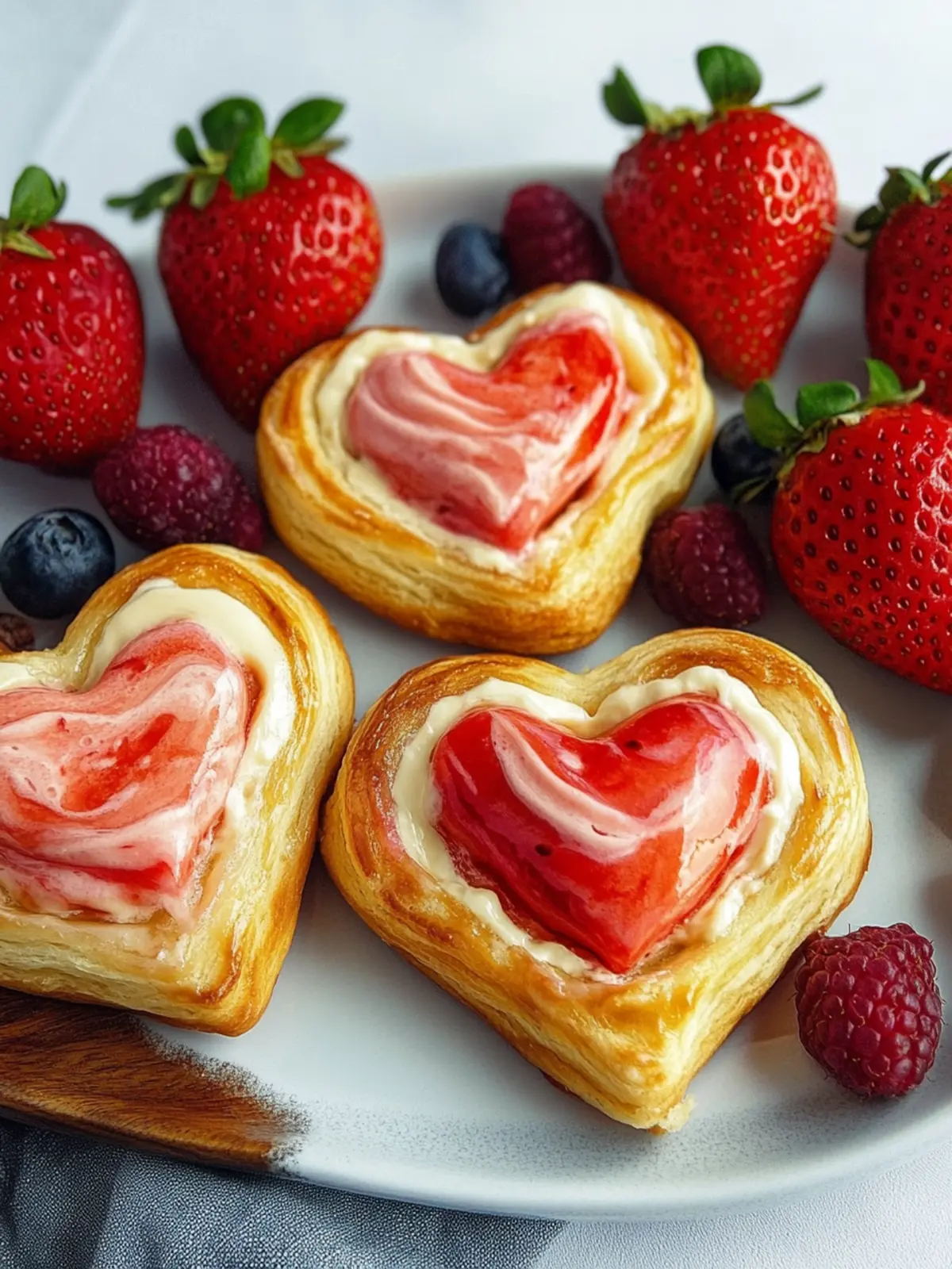 Irresistible Strawberry Cream Cheese Heart Danishes for Love 5 STRAWBERRY CREAM CHEESE HEART DANISHES