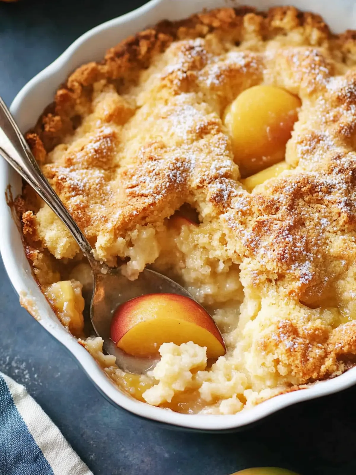 Easy Peach Cobbler: 4-Ingredient Delight in Minutes 4 EASY PEACH COBBLER