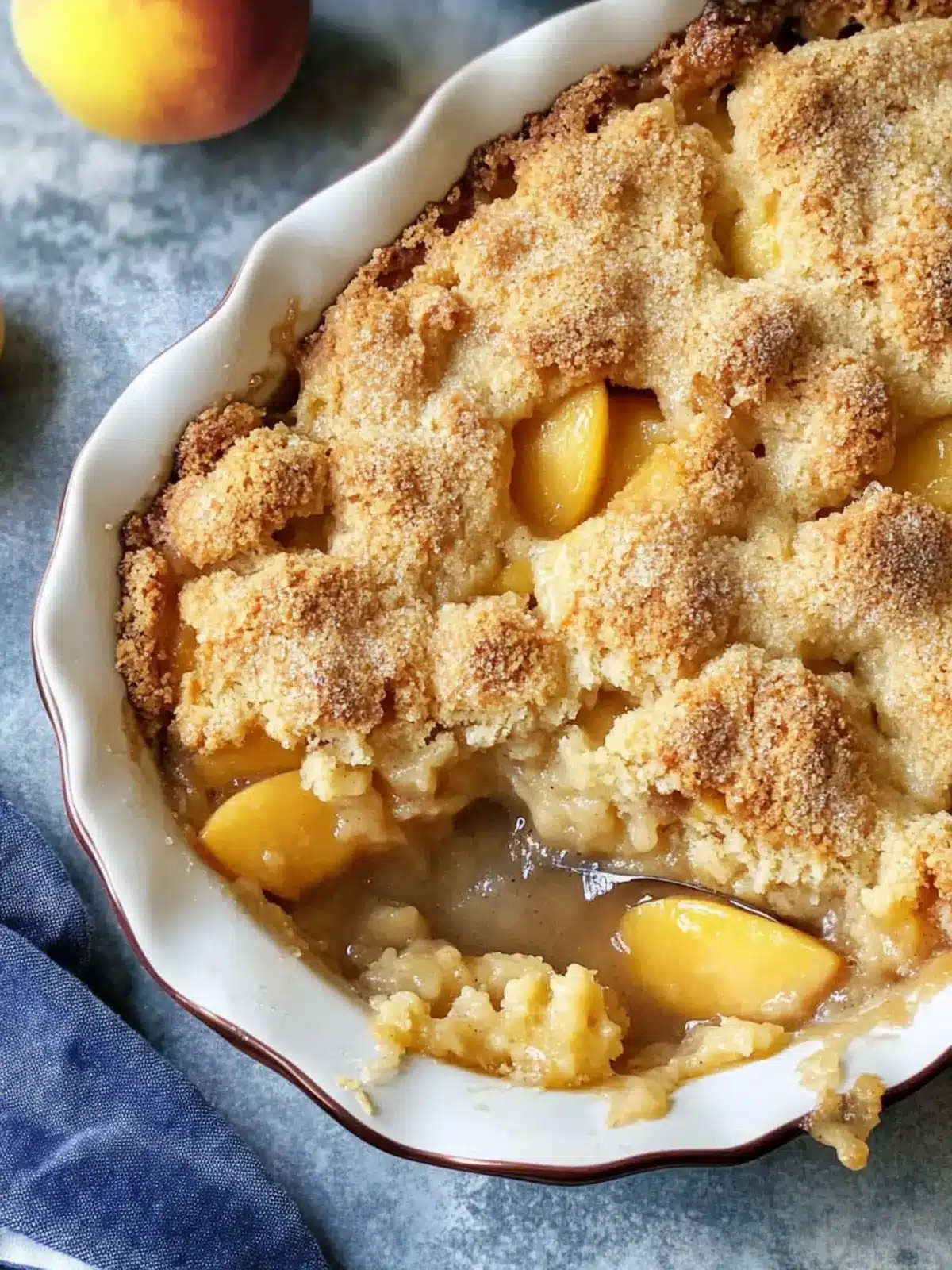 Easy Peach Cobbler: 4-Ingredient Delight in Minutes 3 EASY PEACH COBBLER