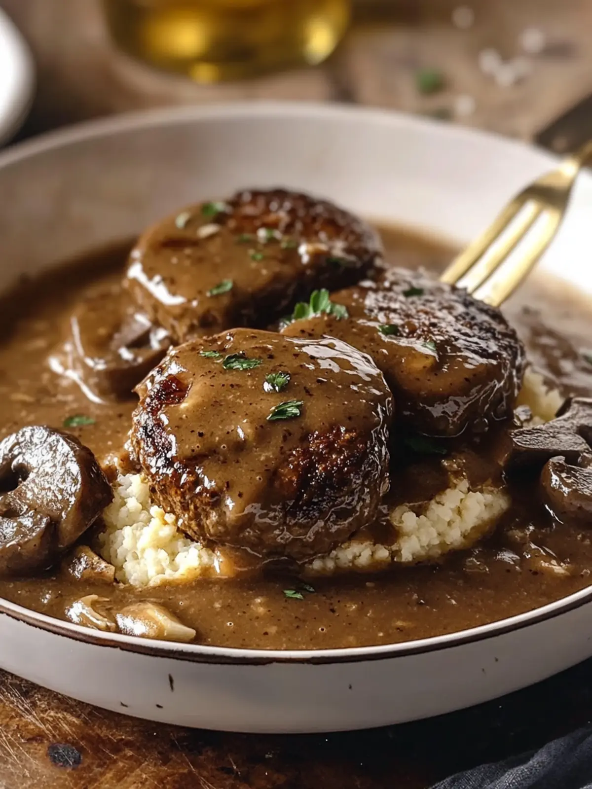 Delicious Smothered Salisbury Steak with Flavorful Gravy Delight 3 DELICIOUS Smothered Salisbury Steak