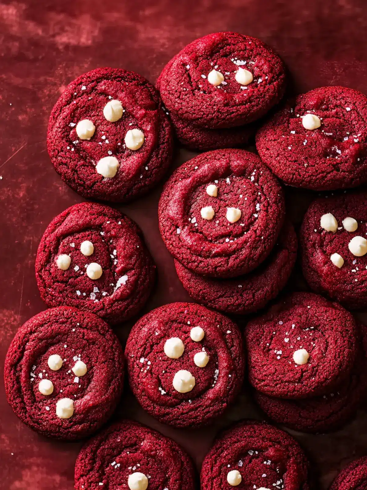 Decadent Red Velvet Cookies with Velvety White Chocolate 2 Red Velvet Cookies
