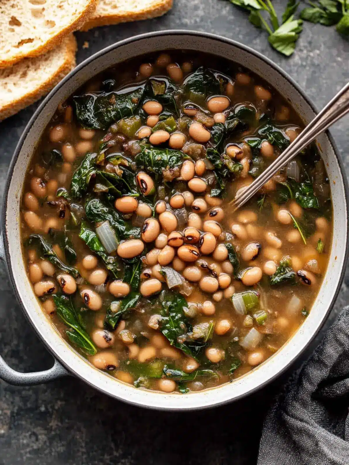 Slow Simmered Black Eyed Peas and Greens for Cozy Comfort 2 Slow Simmered Black Eyed Peas and Greens