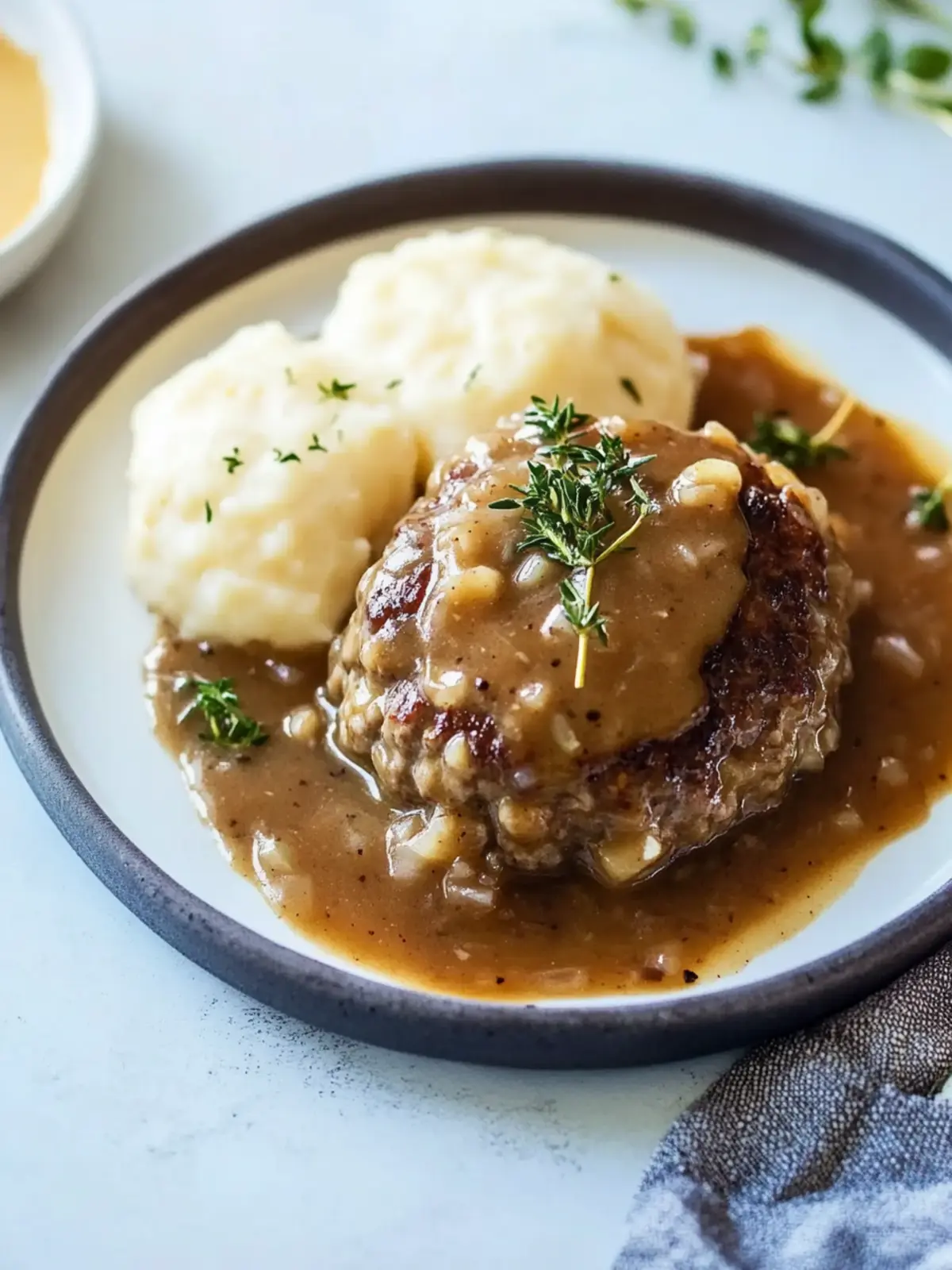French Onion Salisbury Steak with Gruyère Gravy Bliss 3 French Onion Salisbury Steak with Gruyère Gravy