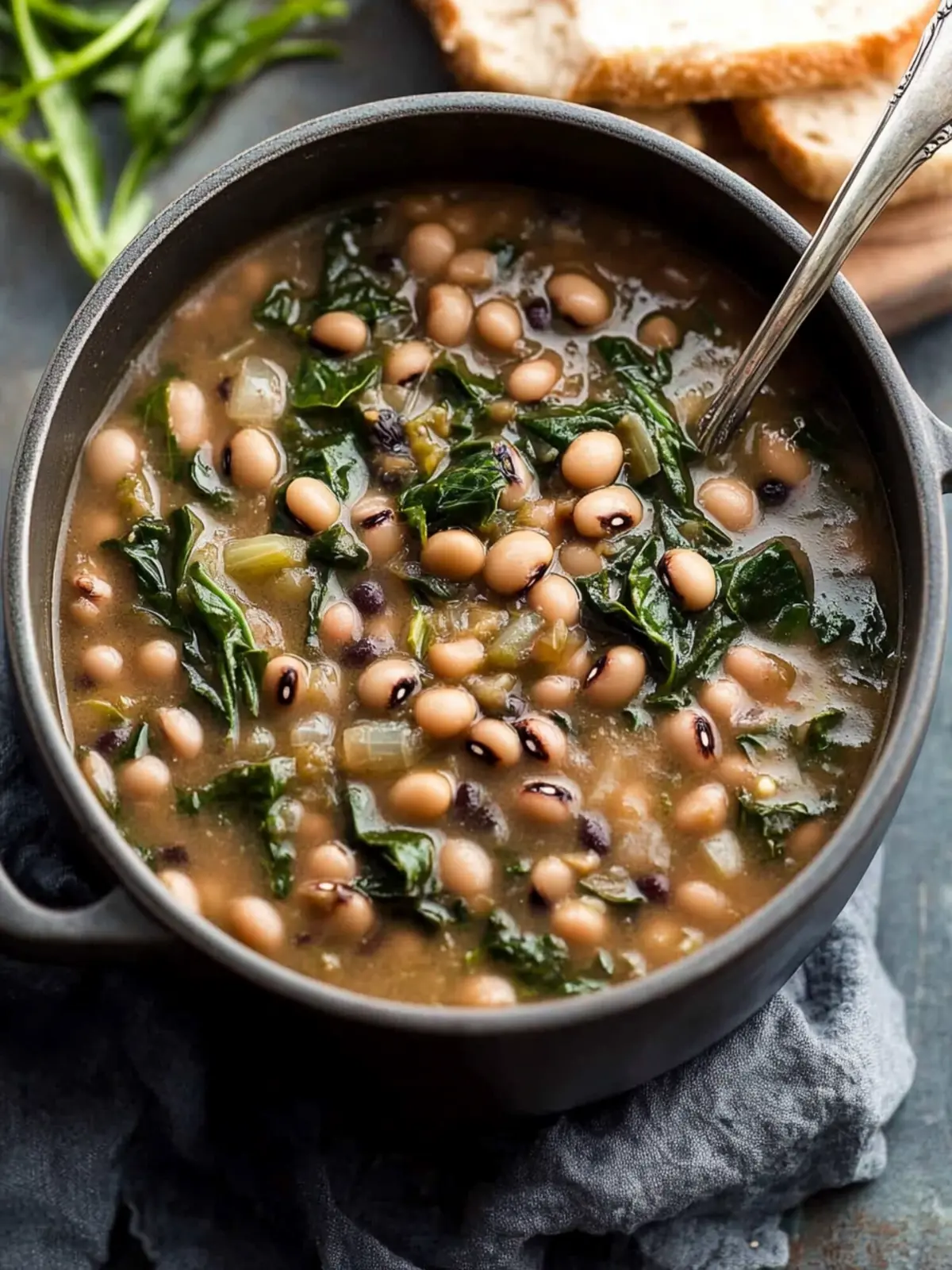 Slow Simmered Black Eyed Peas and Greens for Cozy Comfort 3 Slow Simmered Black Eyed Peas and Greens