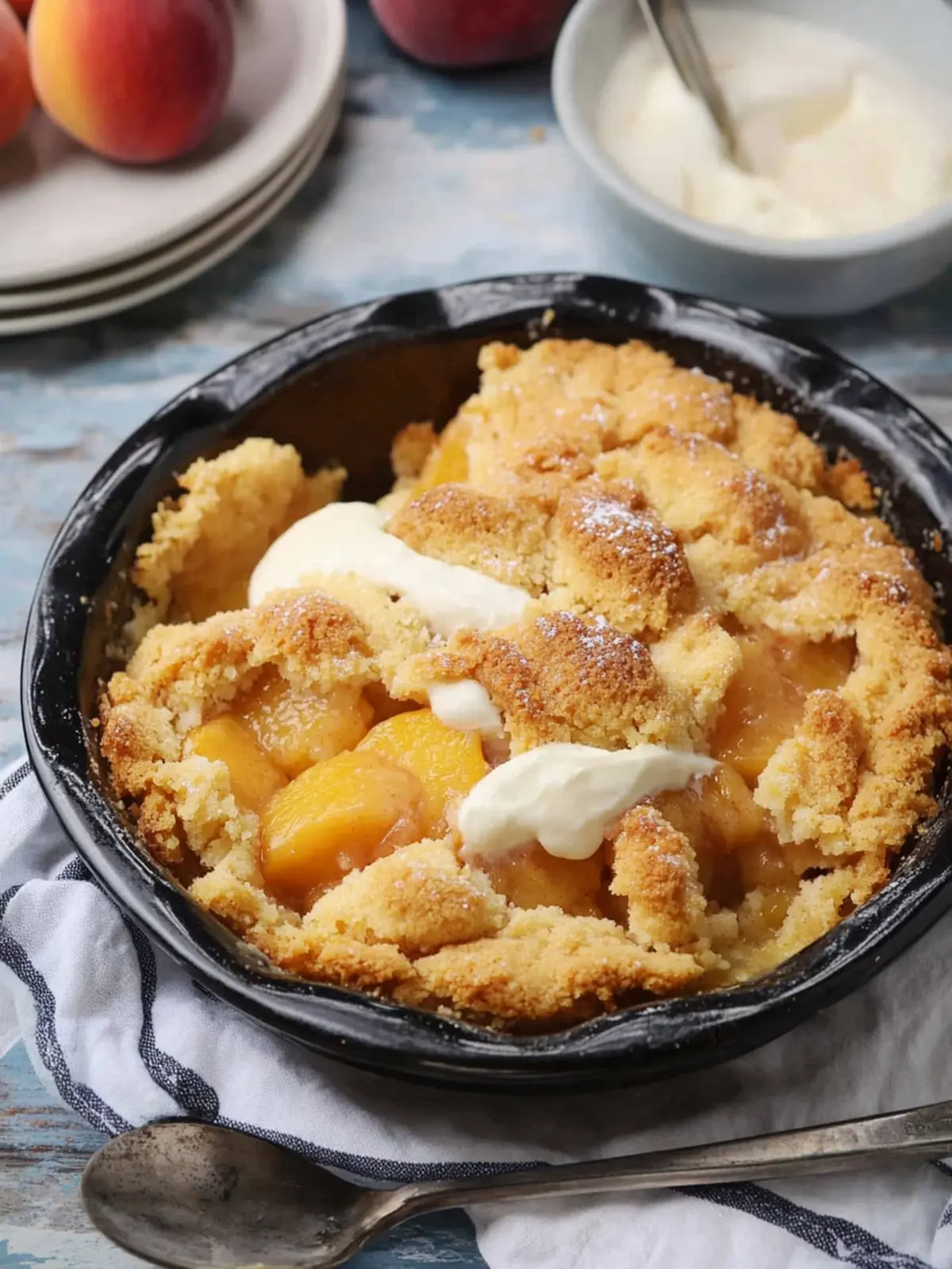 Small Batch Peach Cornmeal Cobbler for Cozy Nights In 2 Small Batch Peach Cornmeal Cobbler