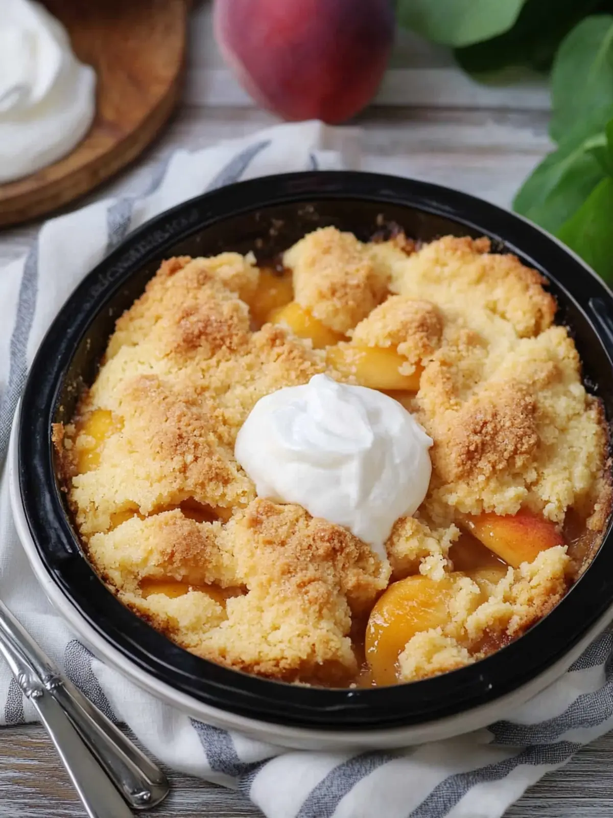 Small Batch Peach Cornmeal Cobbler for Cozy Nights In 3 Small Batch Peach Cornmeal Cobbler