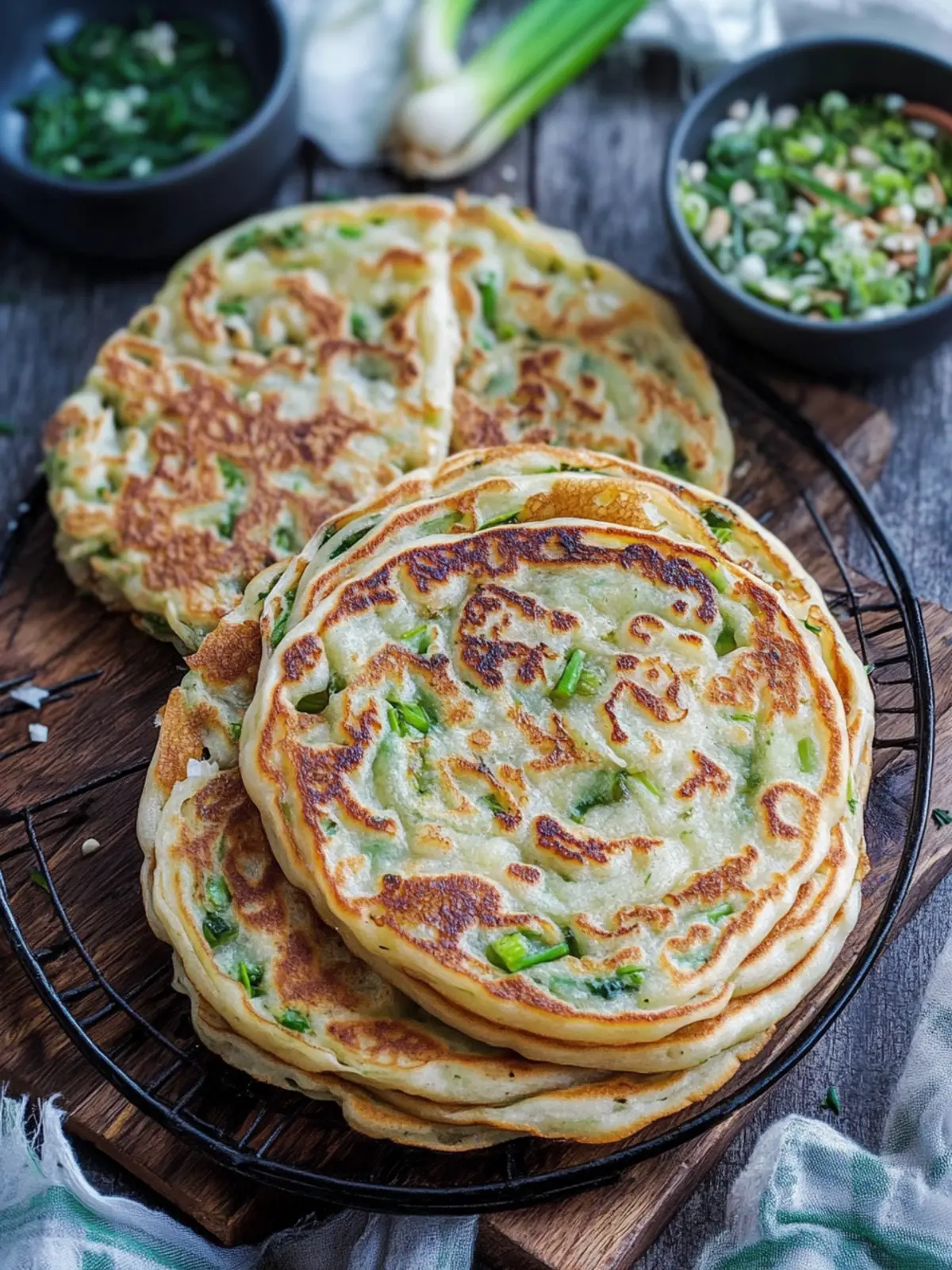Delicious Scallion Pancakes That Will Wow Your Guests 2 Scallion pancakes (Cong You Bing, 葱油饼)