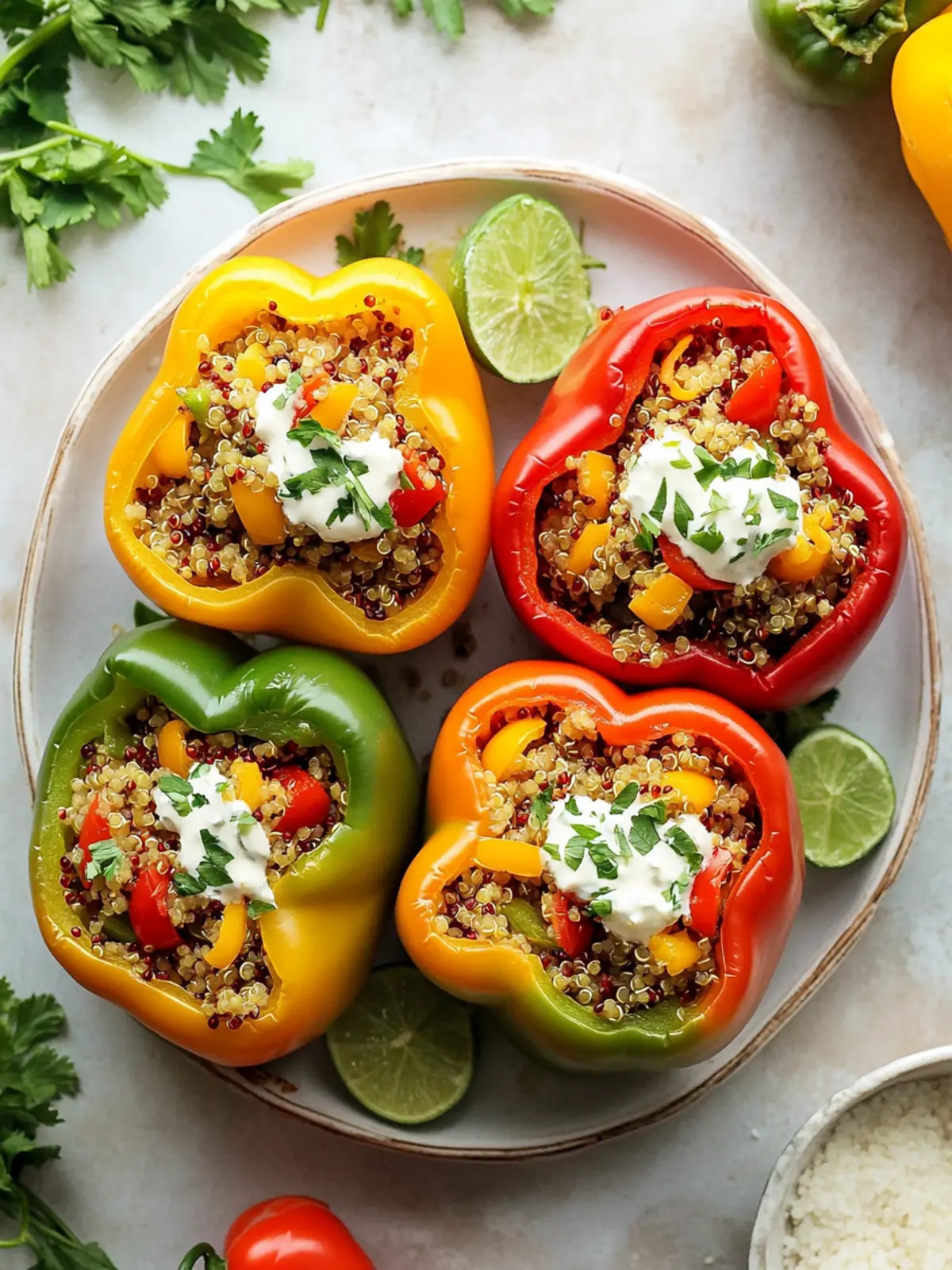 Delicious Quinoa Stuffed Bell Peppers for a Healthy Dinner 2 Quinoa Stuffed Bell Peppers