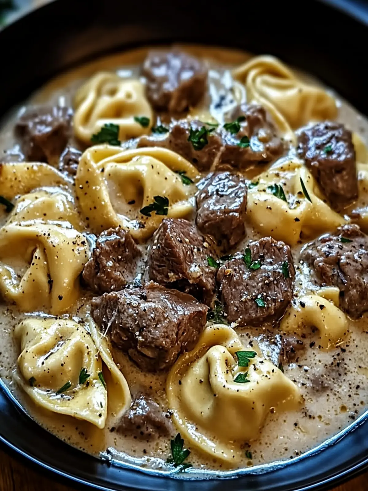 Creamy Cracked Garlic Steak Tortellini in Sauce Bliss Recipe 2 Cracked Garlic Steak Tortellini in Creamhouse Sauce Bliss