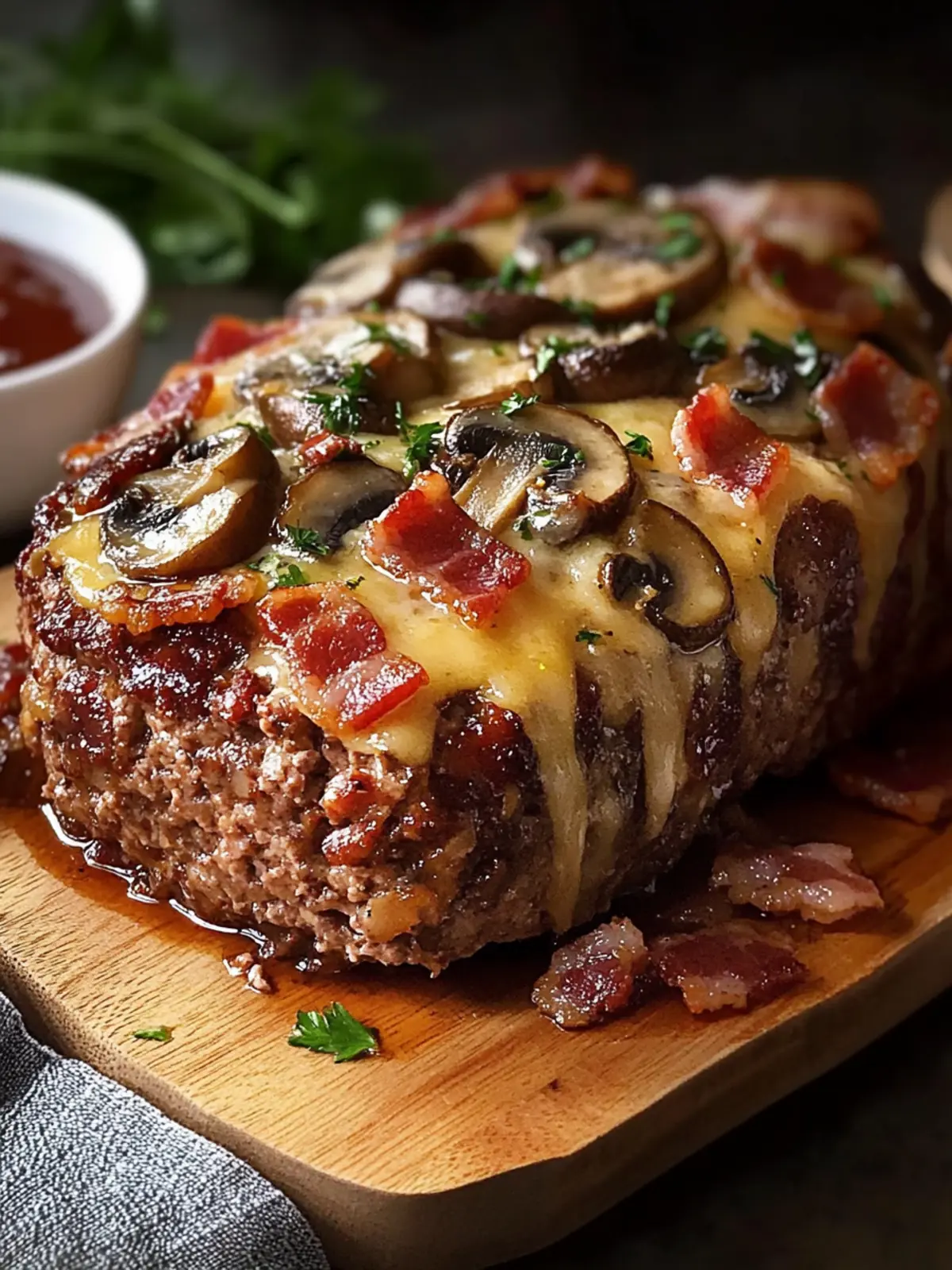 Swiss Bacon Mushroom Meatloaf: Comfort Food Bliss Awaiting You 2 Swiss Bacon Mushroom Meatloaf