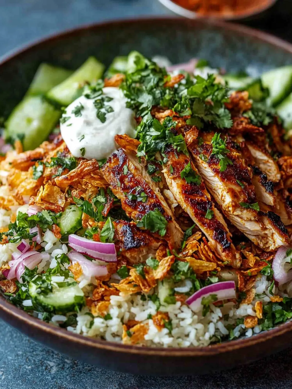 Chicken Shawarma Crispy Rice Salad – Quick & Easy Dinner Delight 3 Chicken Shawarma Crispy Rice Salad – Easy Middle Eastern Dinner Recipe