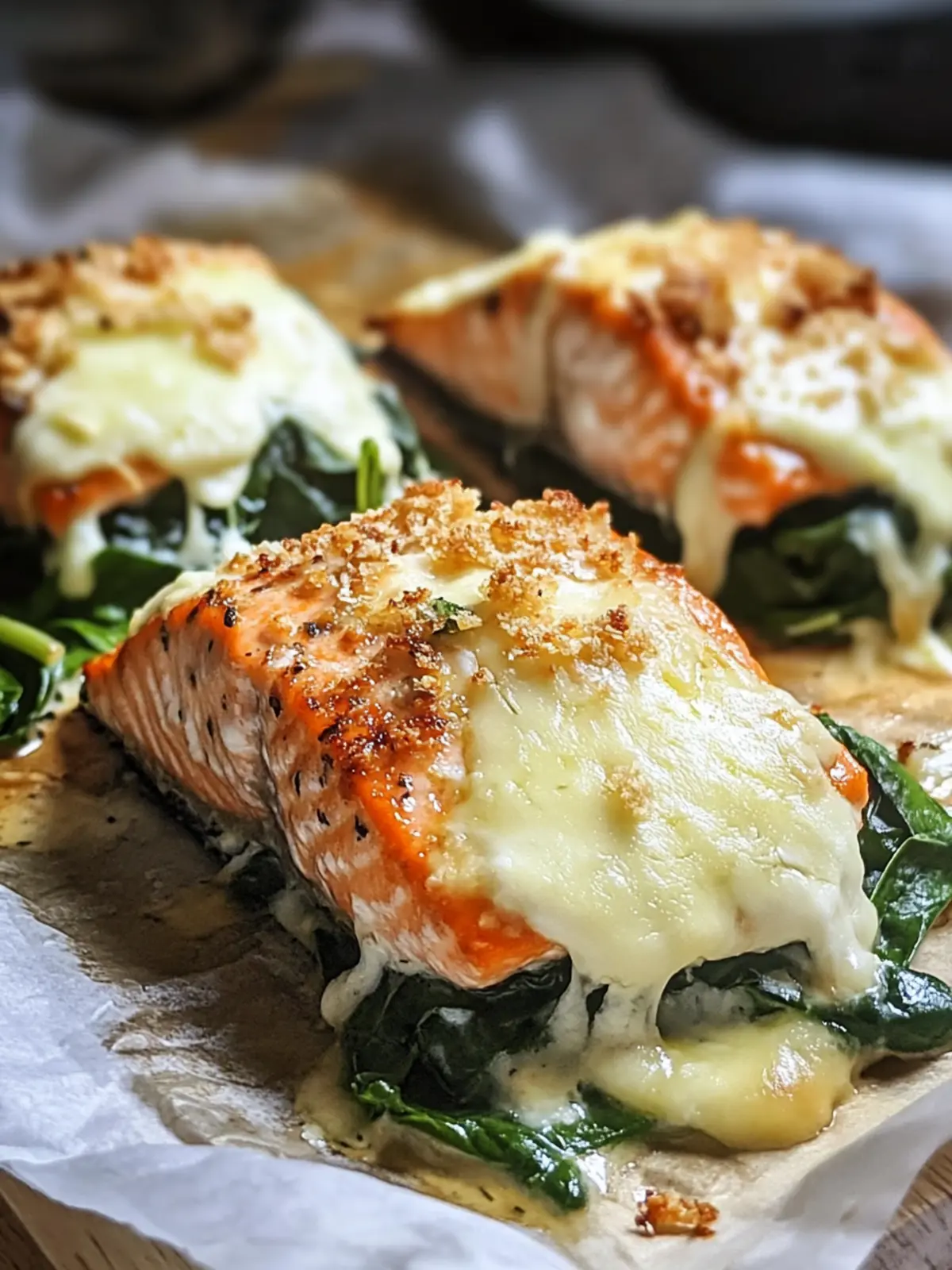 Baked Salmon with Spinach and Mozzarella Bliss in 40 Minutes 5 Baked Salmon with Spinach and Mozzarella Bliss