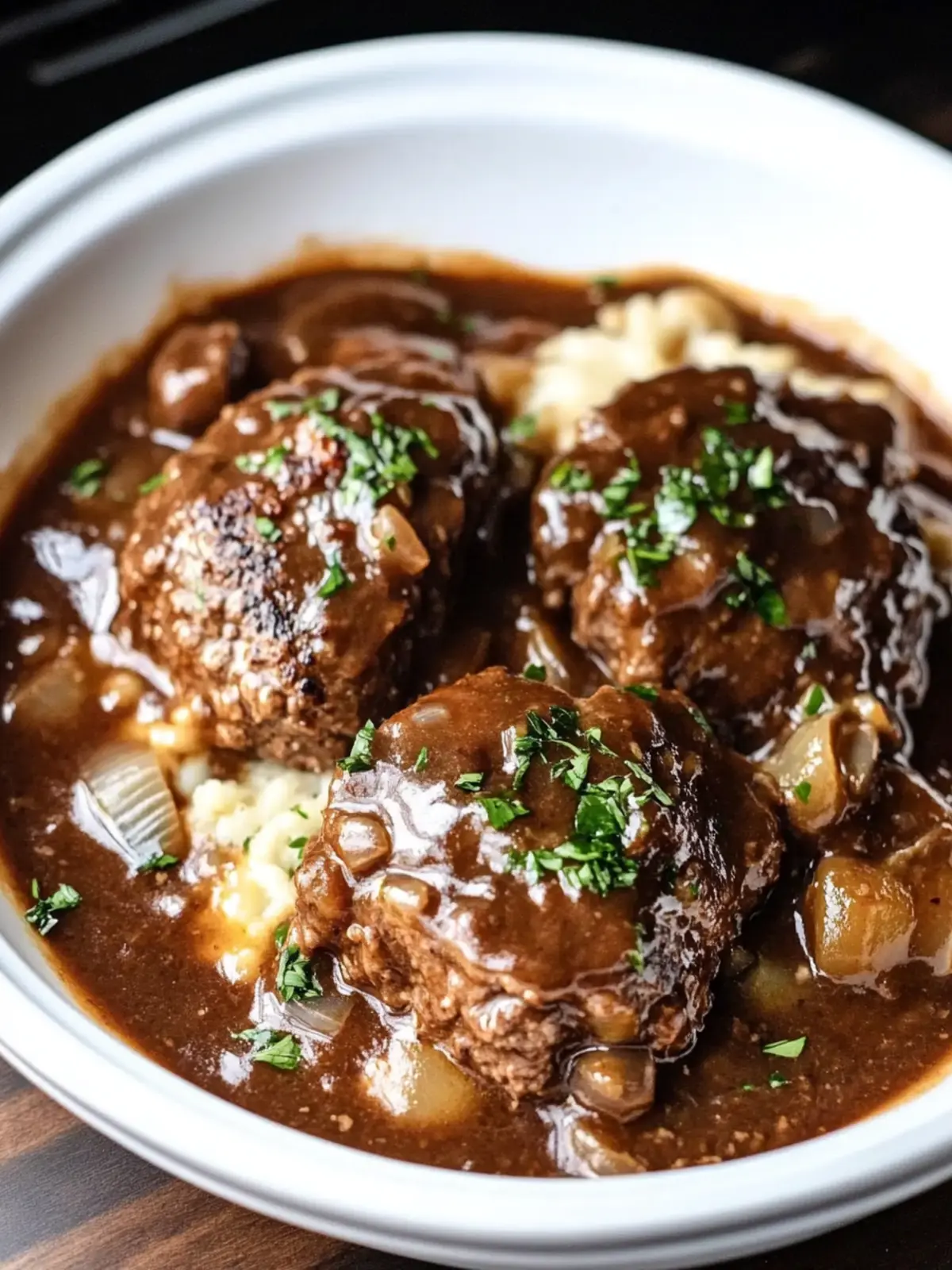 Slow Cooker Salisbury Steak with Creamy Mushroom Gravy Bliss 2 Slow Cooker Salisbury Steak