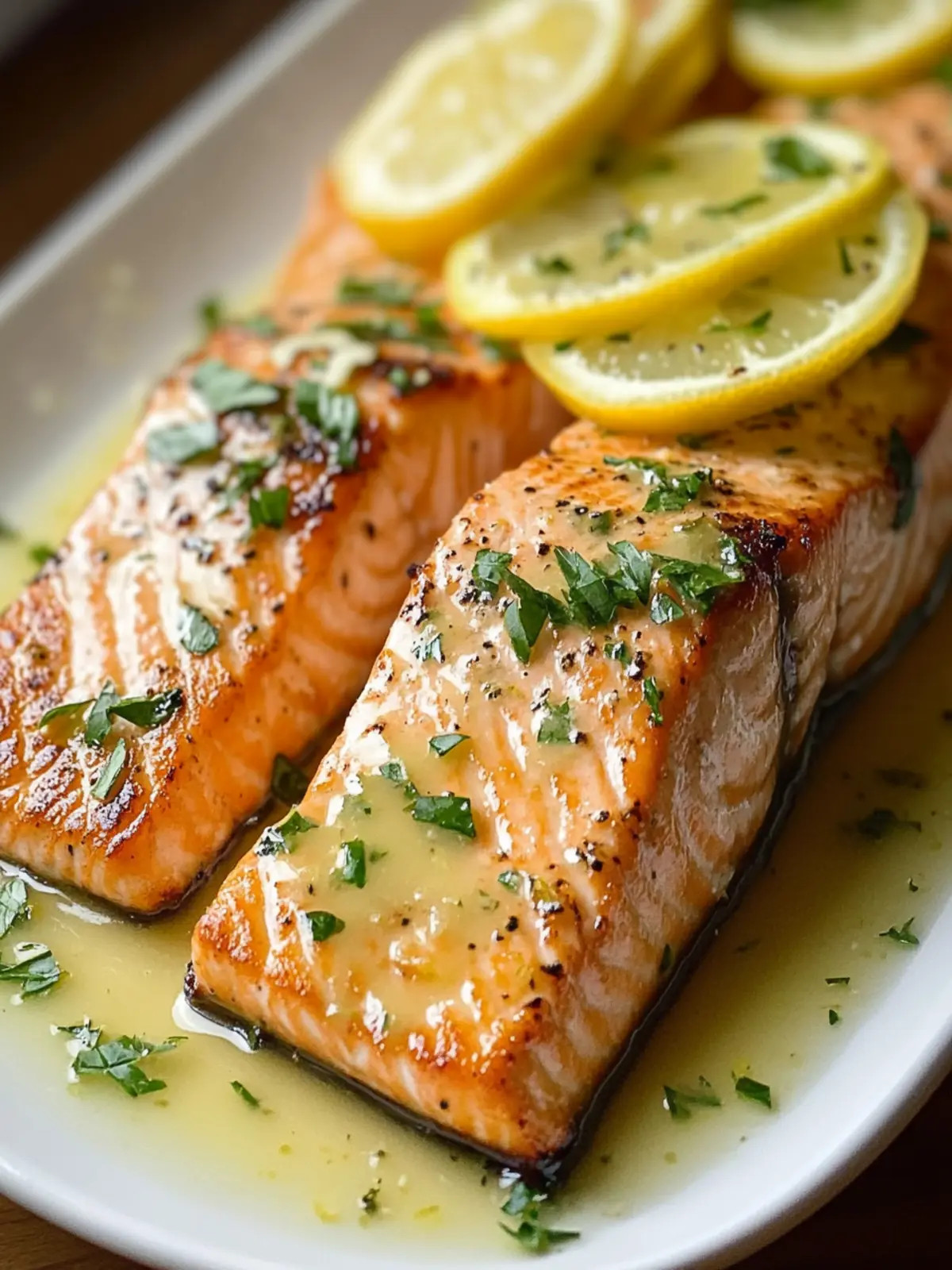 Savory Salmon with Garlic Lemon Butter Sauce in 20 Minutes 2 Salmon with Garlic Lemon Butter Sauce