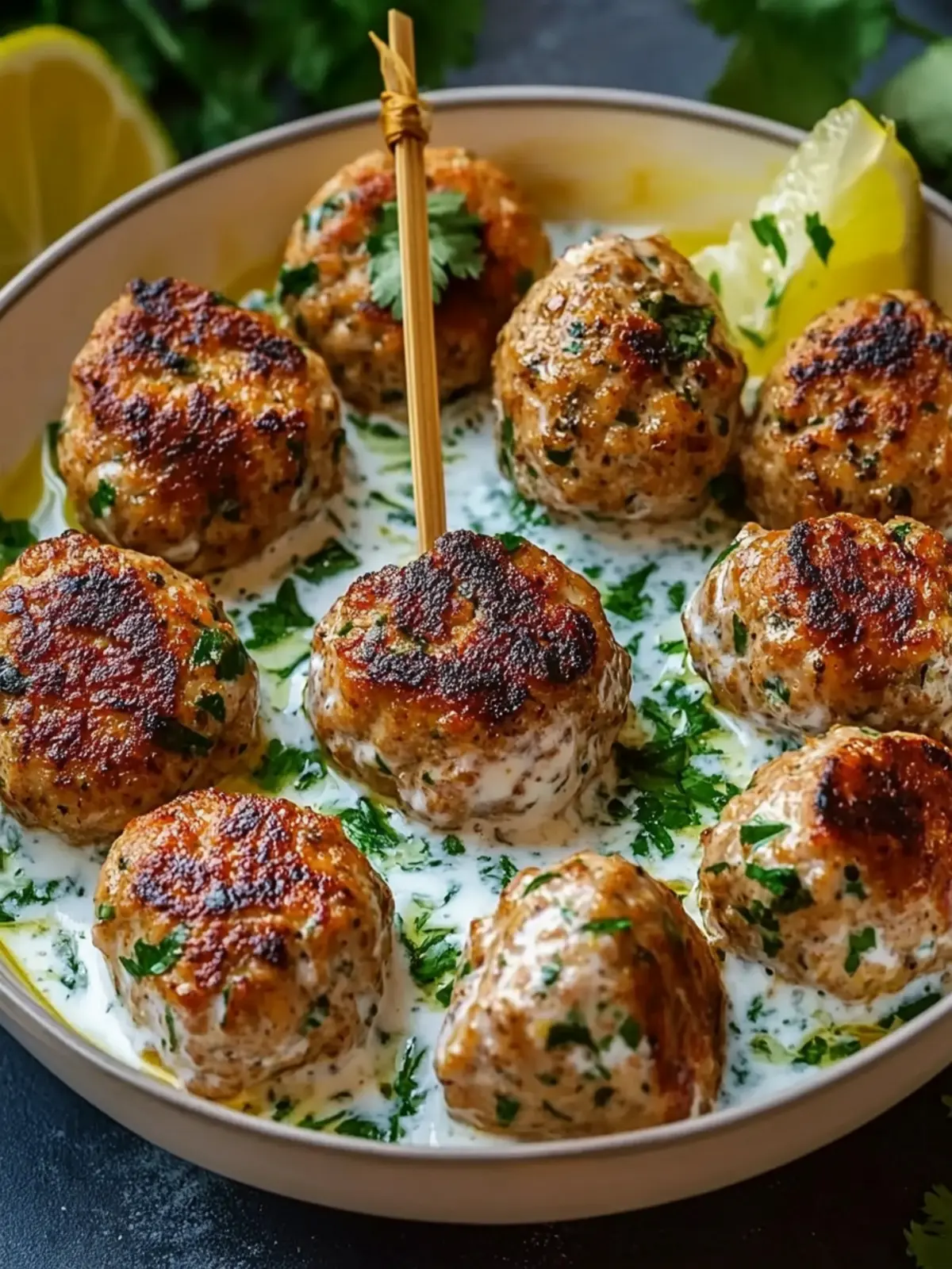 Savory Chicken Kofta with Luscious Garlic Yogurt Sauce 4 Chicken Kofta Garlic Yogurt Sauce
