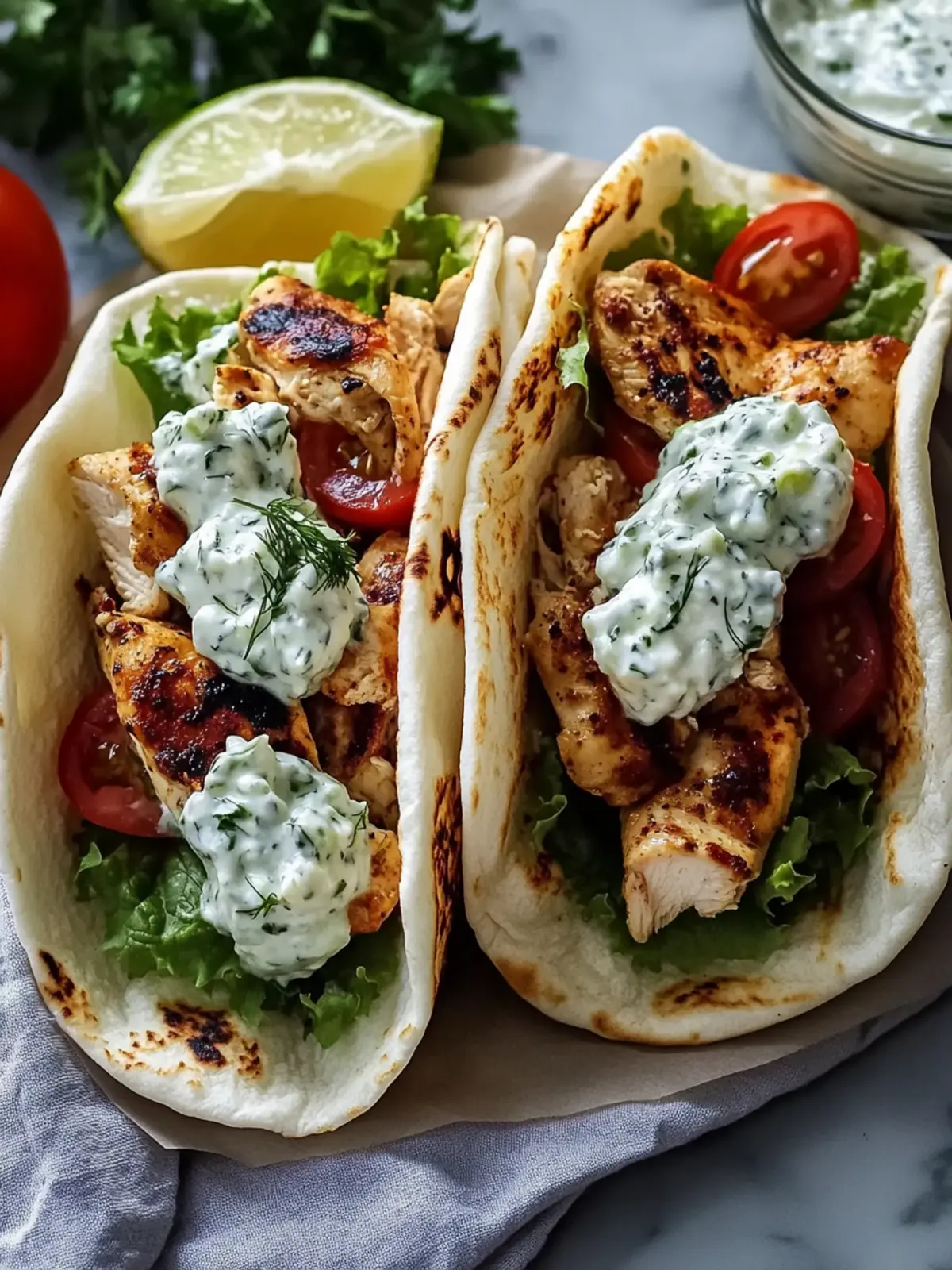 Mediterranean Chicken Gyros with Creamy Feta Tzatziki Magic 3 Mediterranean Chicken Gyros with Creamy Feta Tzatziki