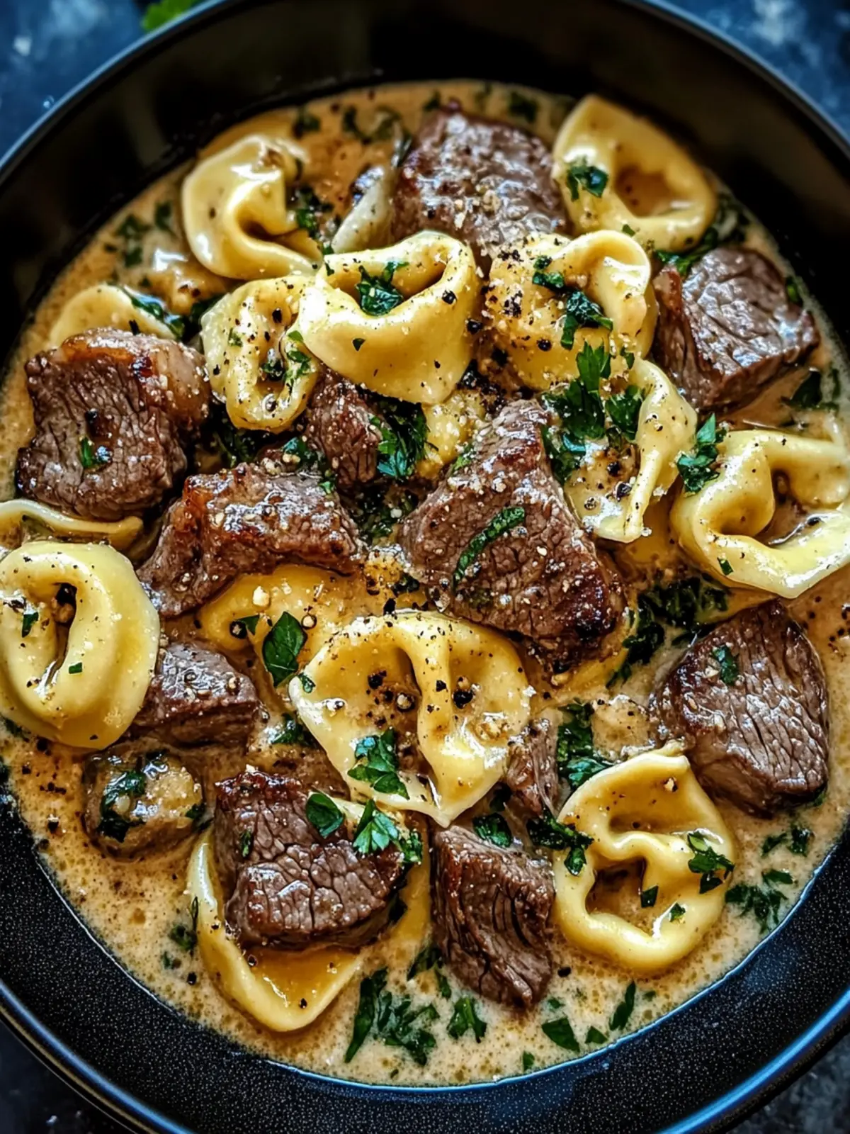Creamy Cracked Garlic Steak Tortellini in Sauce Bliss Recipe 5 Cracked Garlic Steak Tortellini in Creamhouse Sauce Bliss