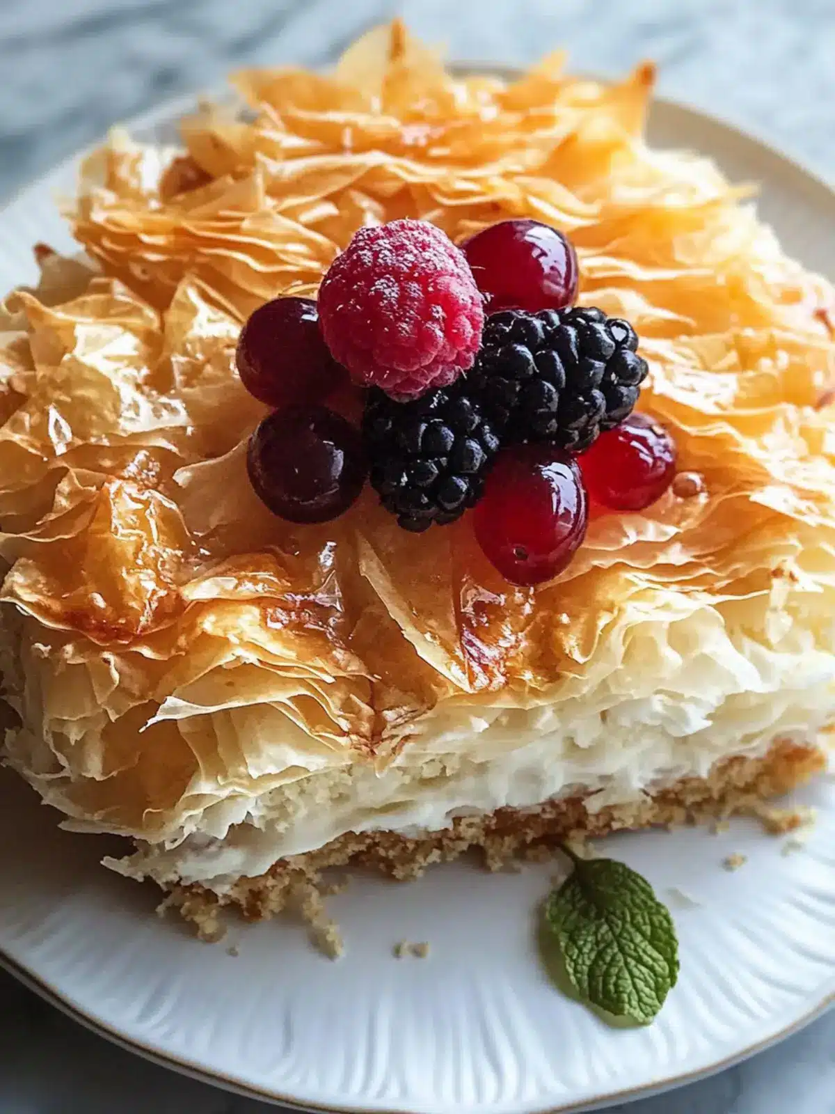 Crispy Phyllo Crinkle Cake with Sweet Lemon-Vanilla Drizzle 3 Phyllo Crinkle Cake