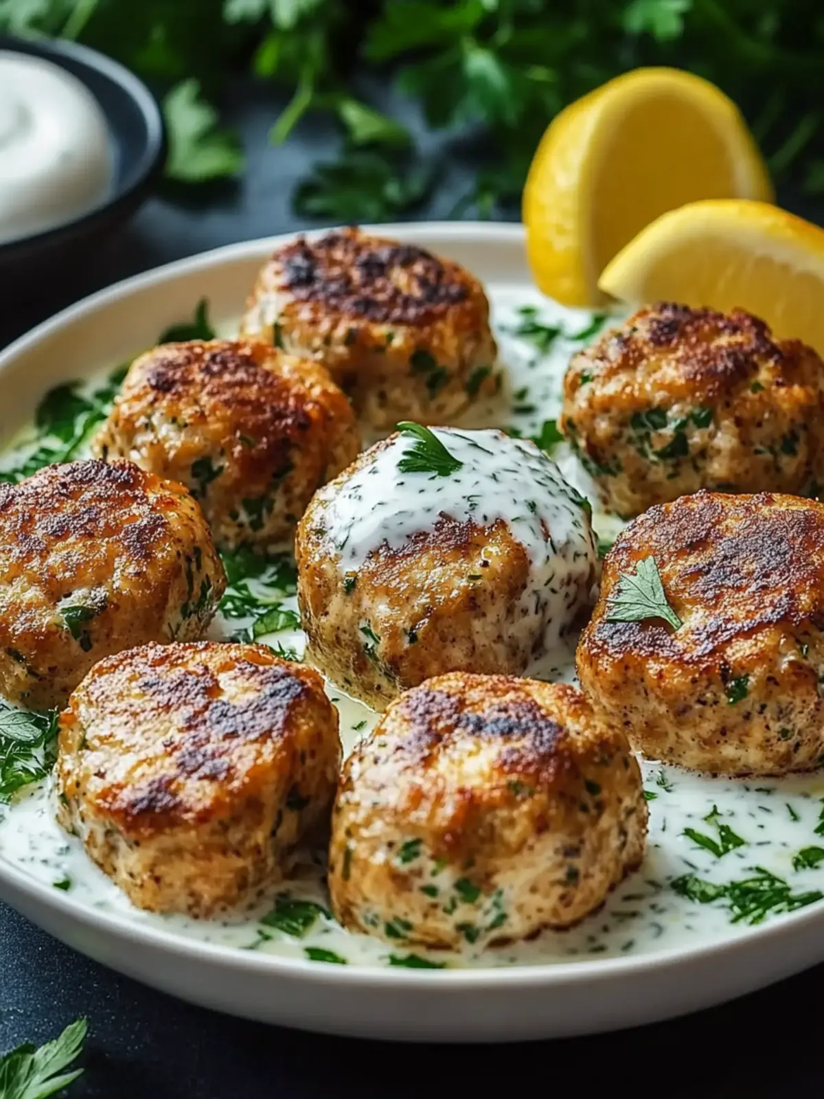 Savory Chicken Kofta with Luscious Garlic Yogurt Sauce 5 Chicken Kofta Garlic Yogurt Sauce