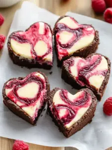 Heart Shaped Brownies with Raspberry Swirl and Cheesecake Bliss 6 Heart Shaped Brownies (with Raspberry Swirl and Cheesecake Topping)