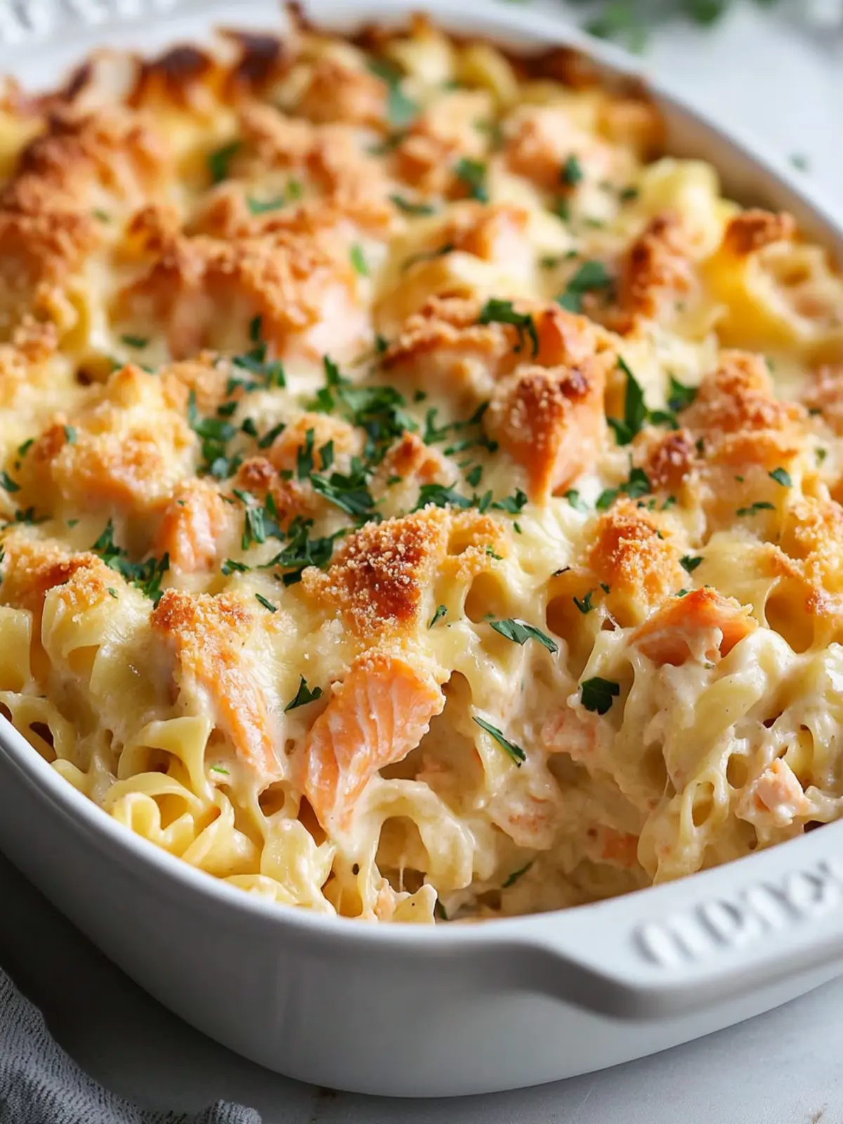 Cheesy Salmon Noodle Casserole: Quick Comfort for Busy Nights 5 Cheesy Salmon Noodle Casserole