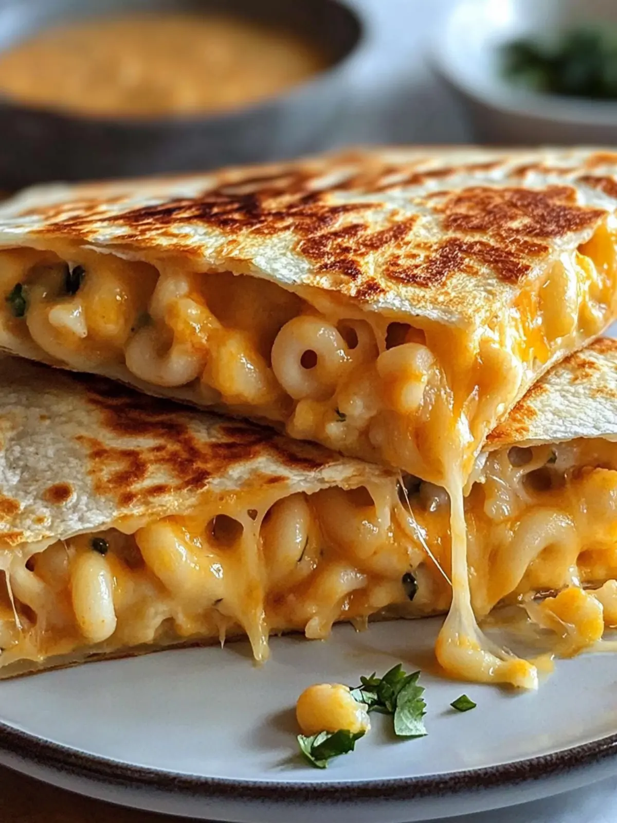 Melty Mac and Cheese Quesadillas for Ultimate Comfort Food 2 Mac and Cheese Quesadillas