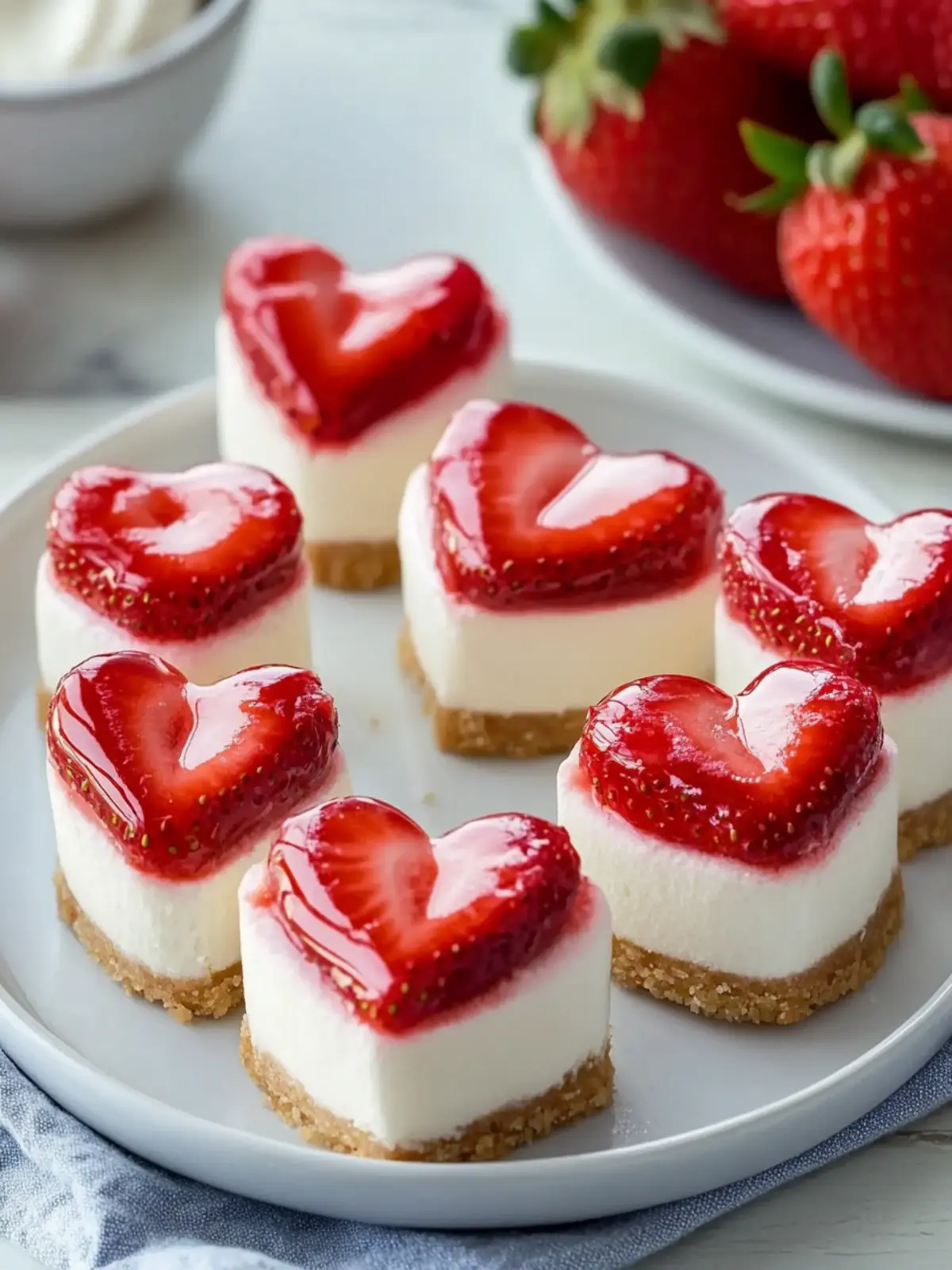 Mini Strawberry Cheesecake Hearts: A Sweet Treat for You 5 Mini Strawberry Cheesecake Hearts