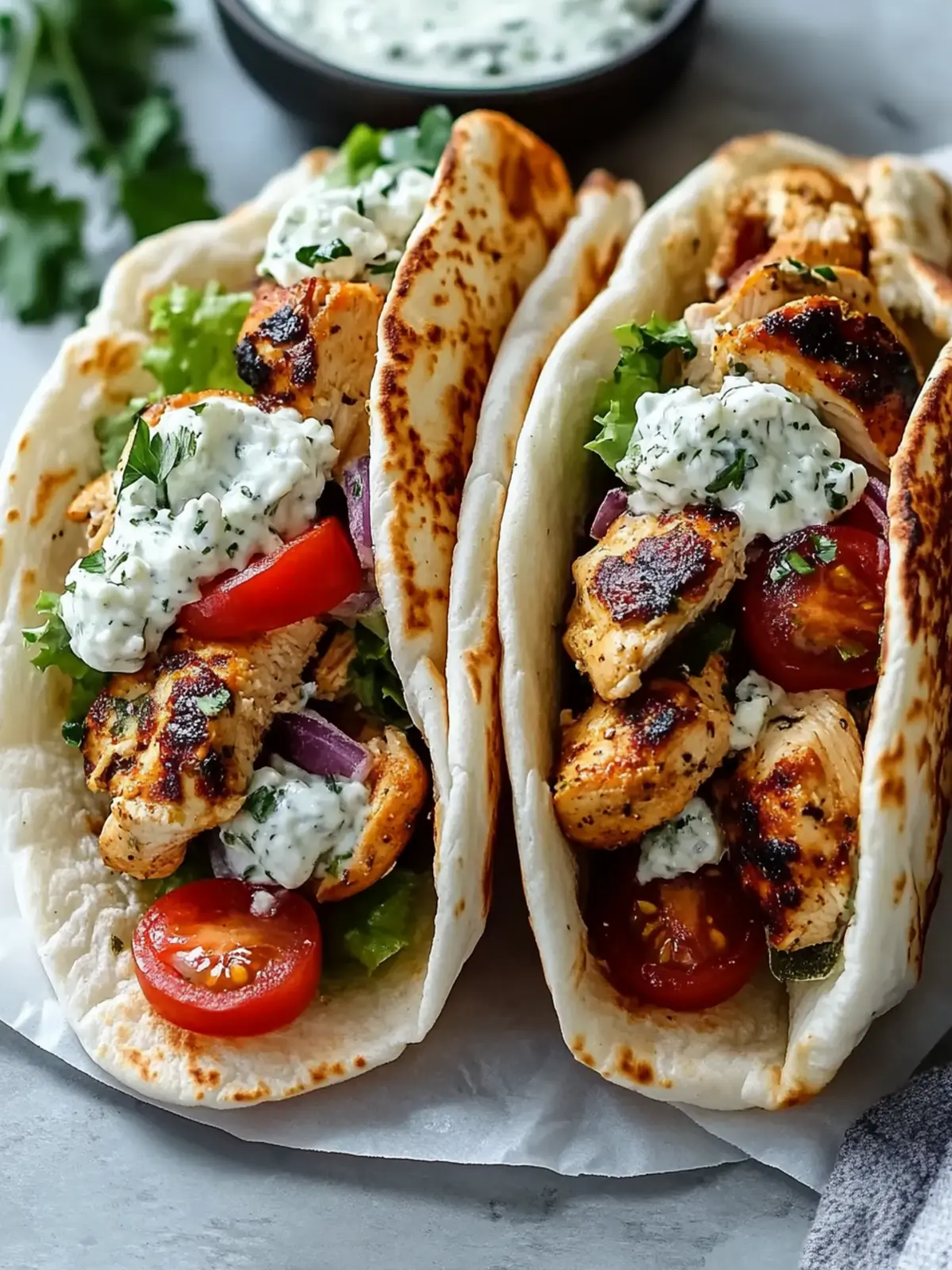 Mediterranean Chicken Gyros with Creamy Feta Tzatziki Magic 2 Mediterranean Chicken Gyros with Creamy Feta Tzatziki