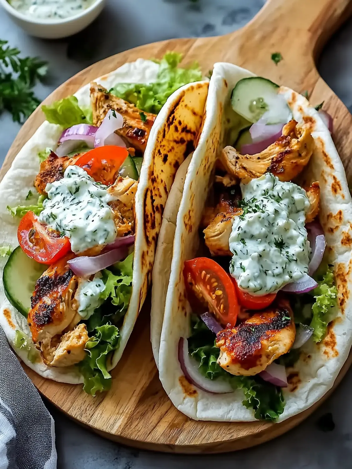 Mediterranean Chicken Gyros with Creamy Feta Tzatziki Magic 4 Mediterranean Chicken Gyros with Creamy Feta Tzatziki
