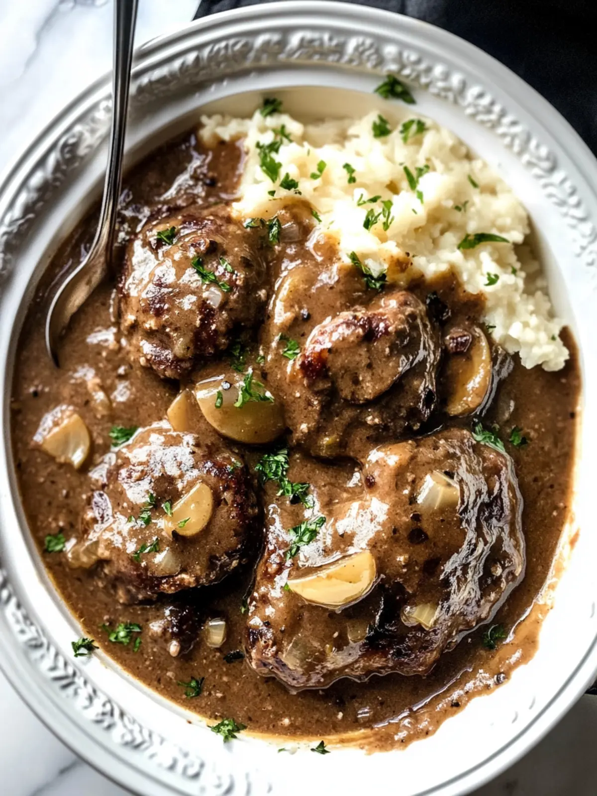 Slow Cooker Salisbury Steak with Creamy Mushroom Gravy Bliss 3 Slow Cooker Salisbury Steak