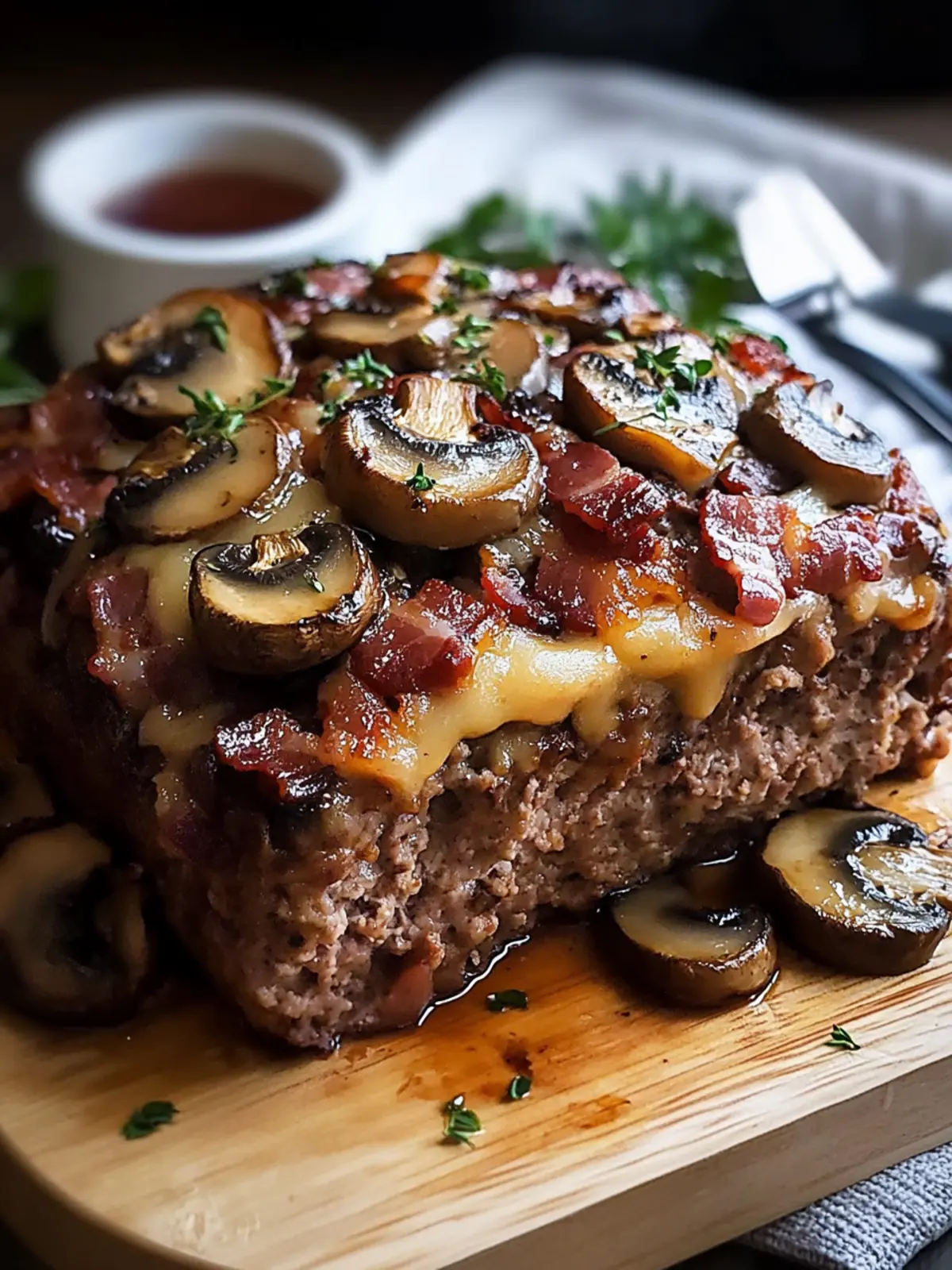 Swiss Bacon Mushroom Meatloaf: Comfort Food Bliss Awaiting You 4 Swiss Bacon Mushroom Meatloaf