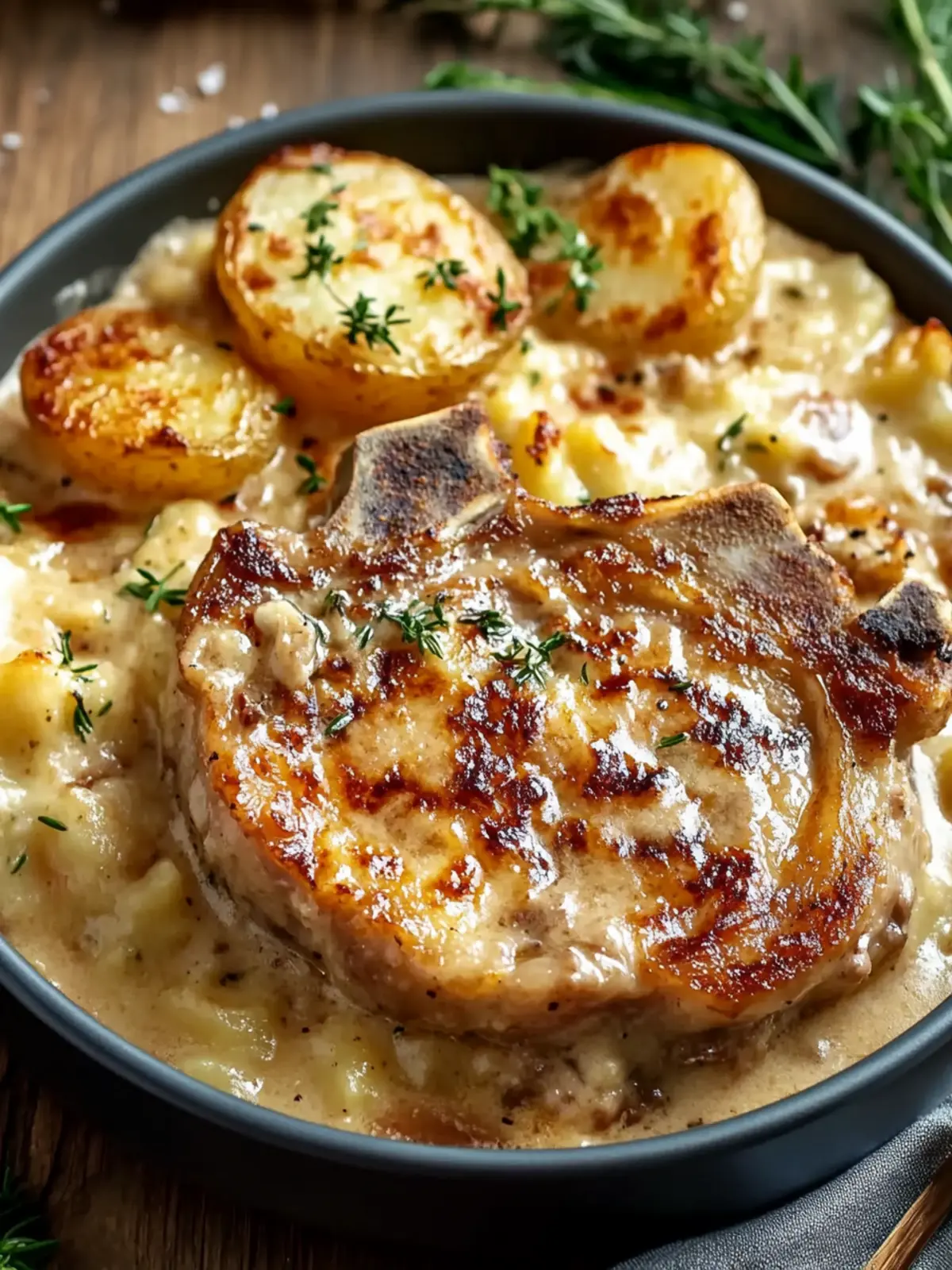 Smothered Pork Chop and Scalloped Potato Casserole Bliss 2 Smothered Pork Chop and Scalloped Potato