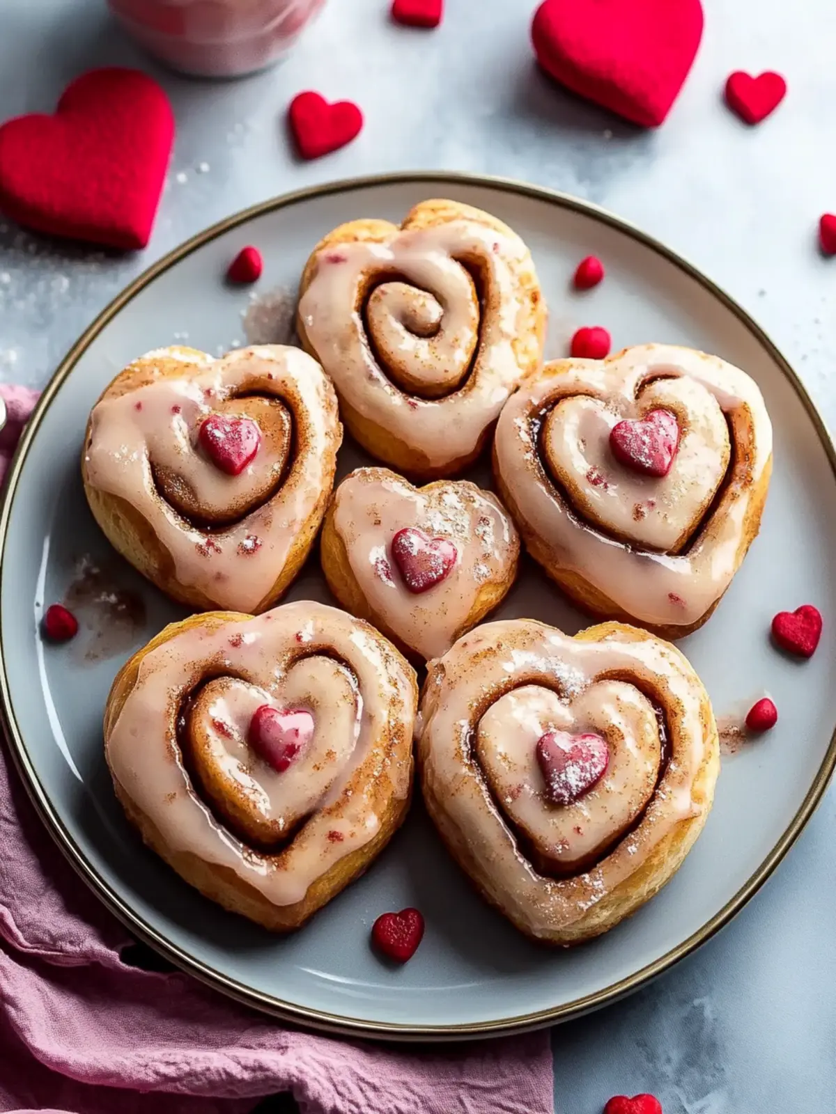 Irresistible Valentine Heart Shaped Cinnamon Rolls Recipe 3 Valentine Heart Shaped Cinnamon Rolls Recipe