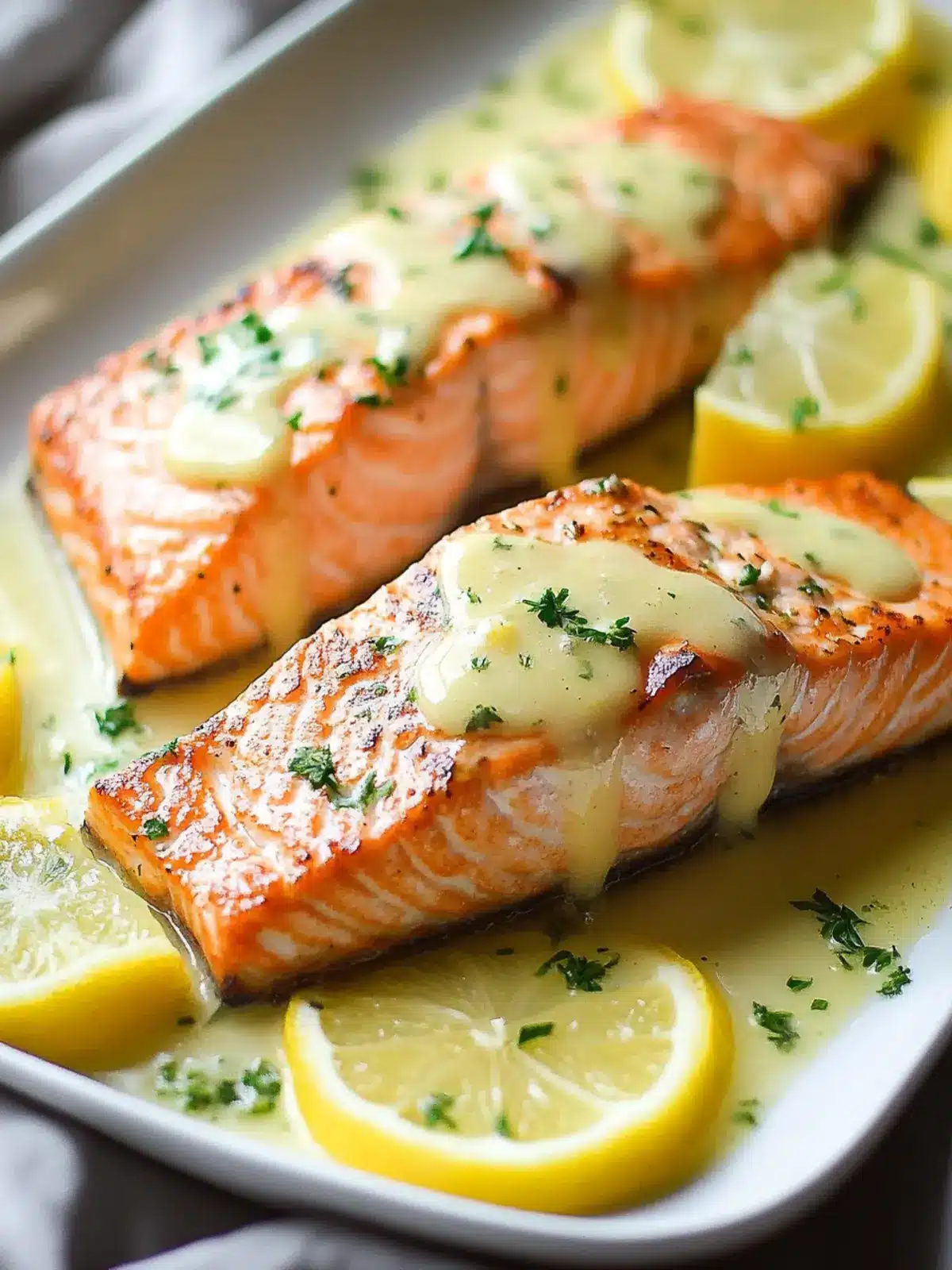 Savory Salmon with Garlic Lemon Butter Sauce in 20 Minutes 4 Salmon with Garlic Lemon Butter Sauce