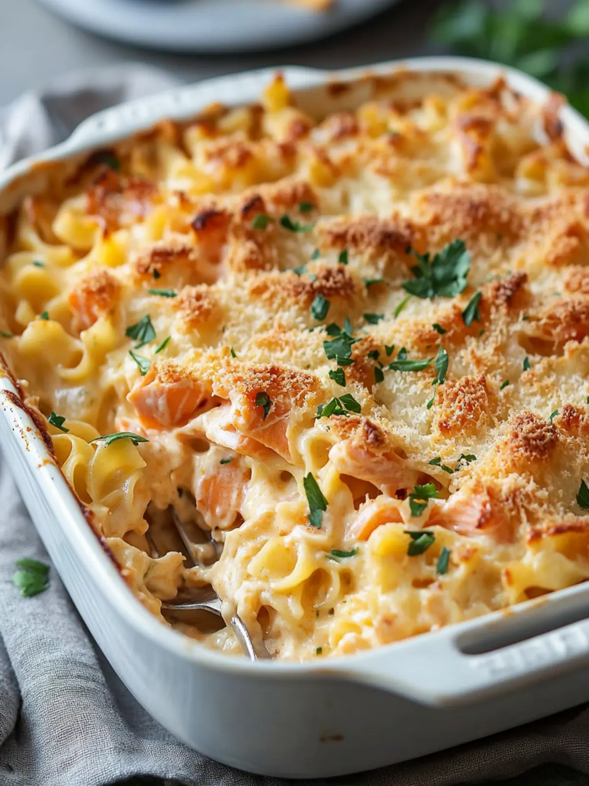 Cheesy Salmon Noodle Casserole: Quick Comfort for Busy Nights 4 Cheesy Salmon Noodle Casserole